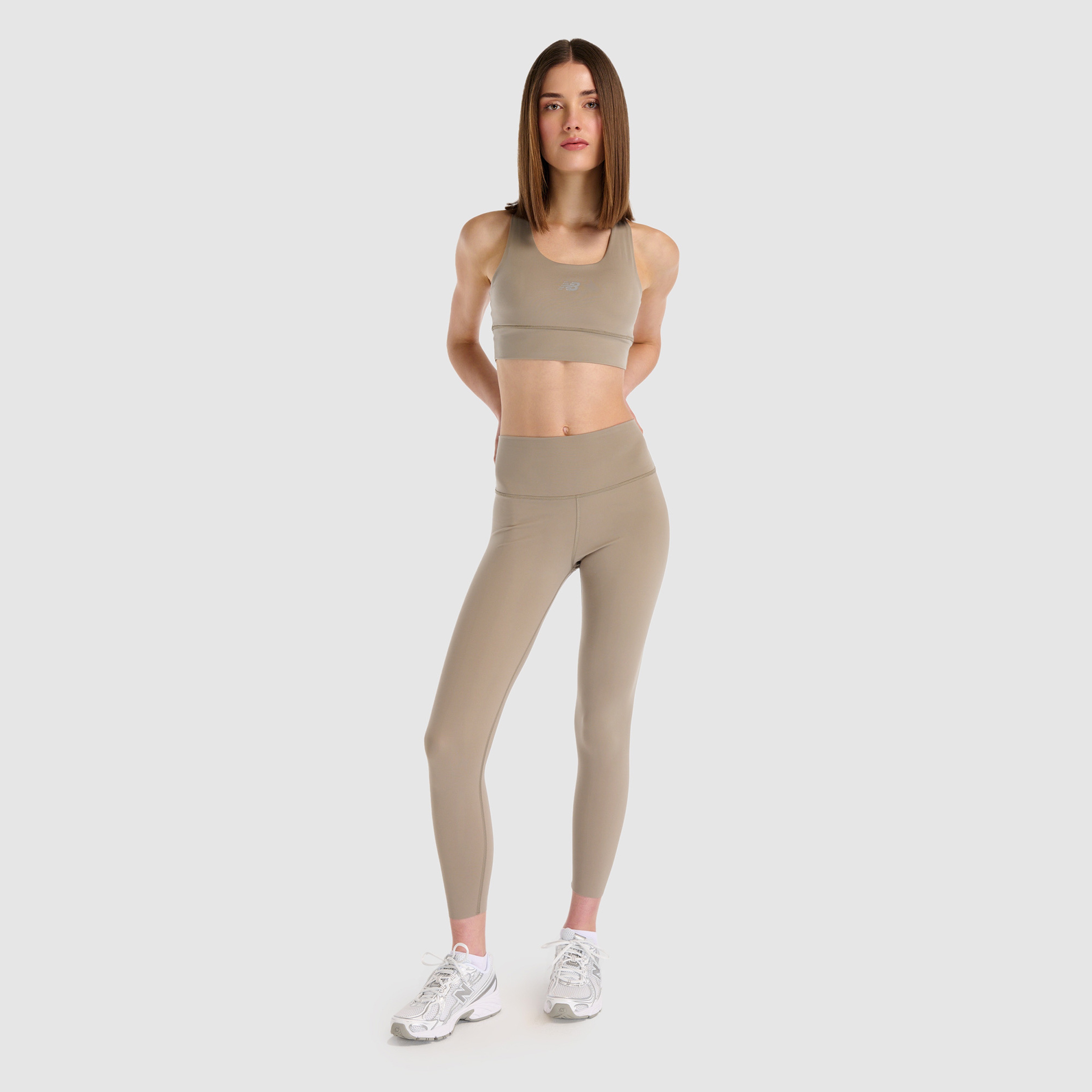 New Balance Classic Kadın Bej Koşu Tayt