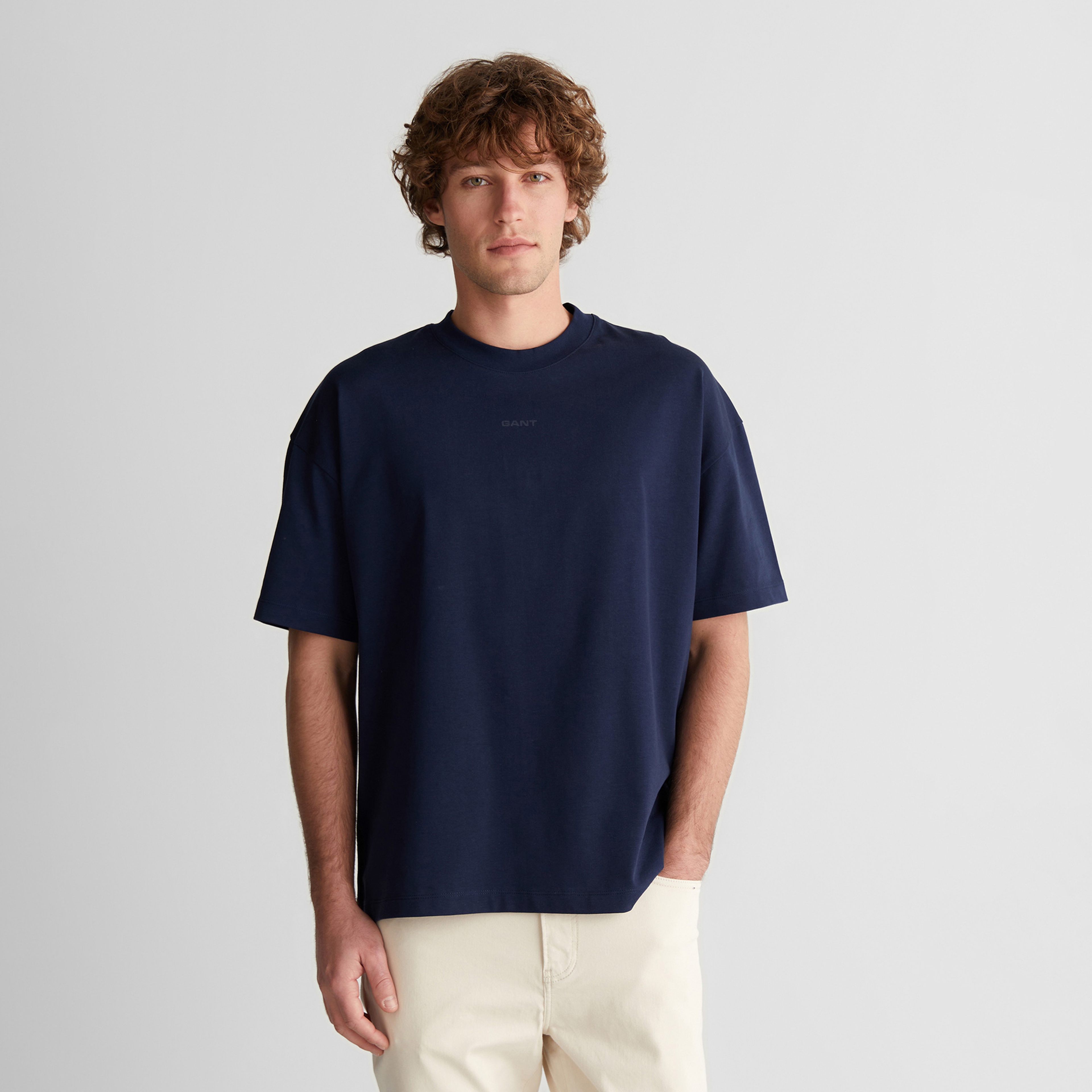 GANT Erkek Lacivert Kısa Kollu T-Shirt