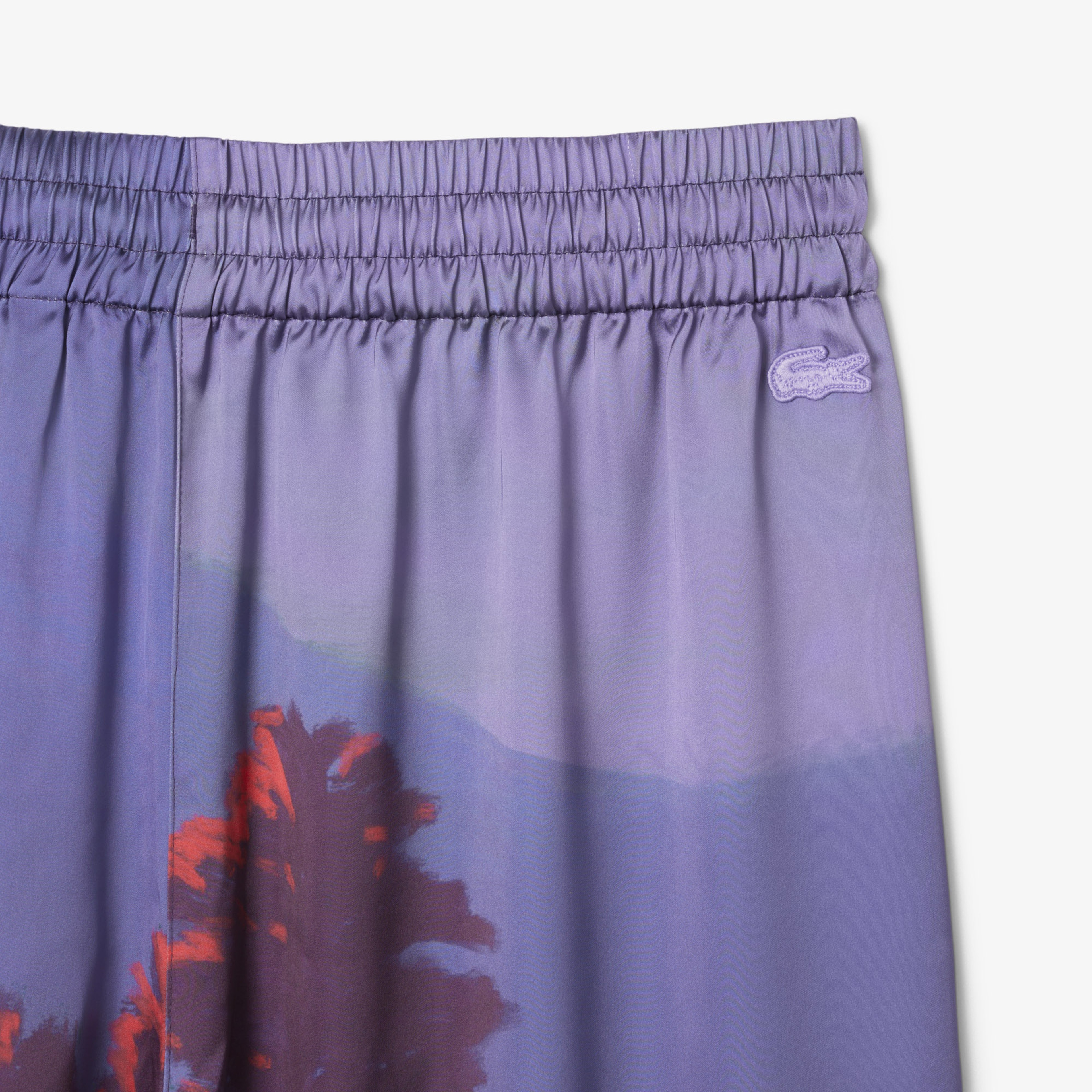 Kadın Oversize Fit Baskılı Mor Pantolon