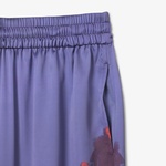 Kadın Oversize Fit Baskılı Mor Pantolon