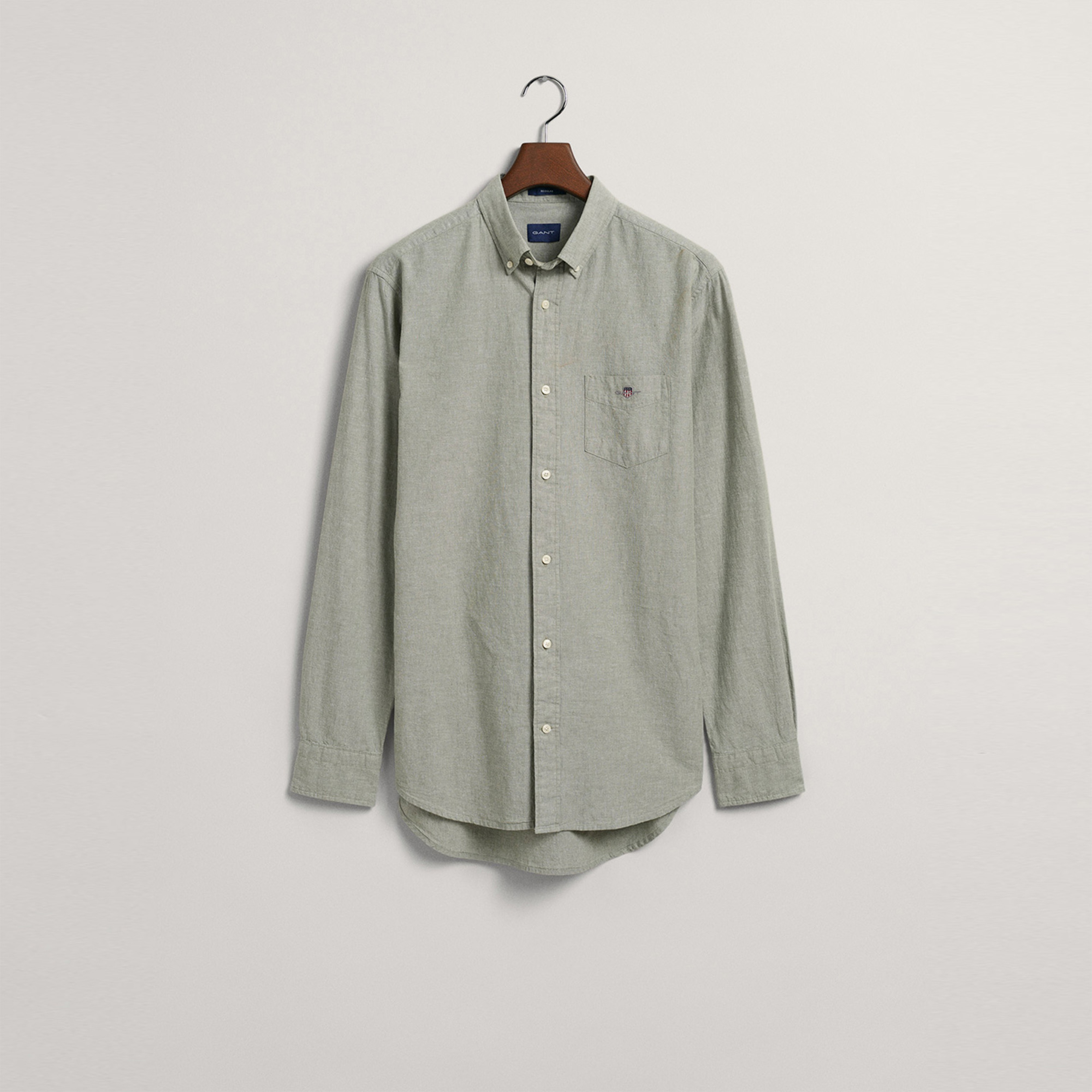 GANT Erkek Yeşil Regular Fit Keten Gömlek