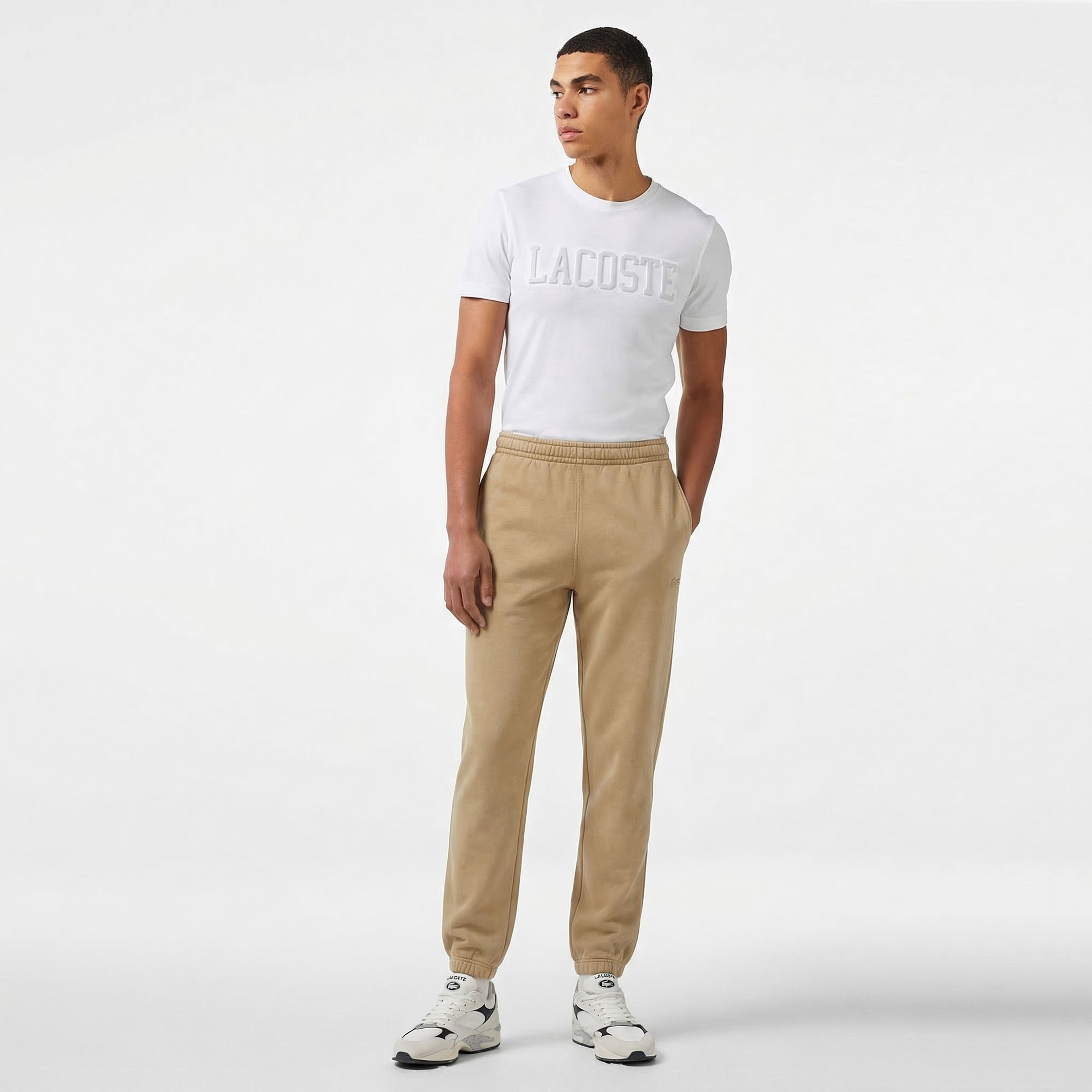 Unisex Regular Fit Bej Eşofman Altı