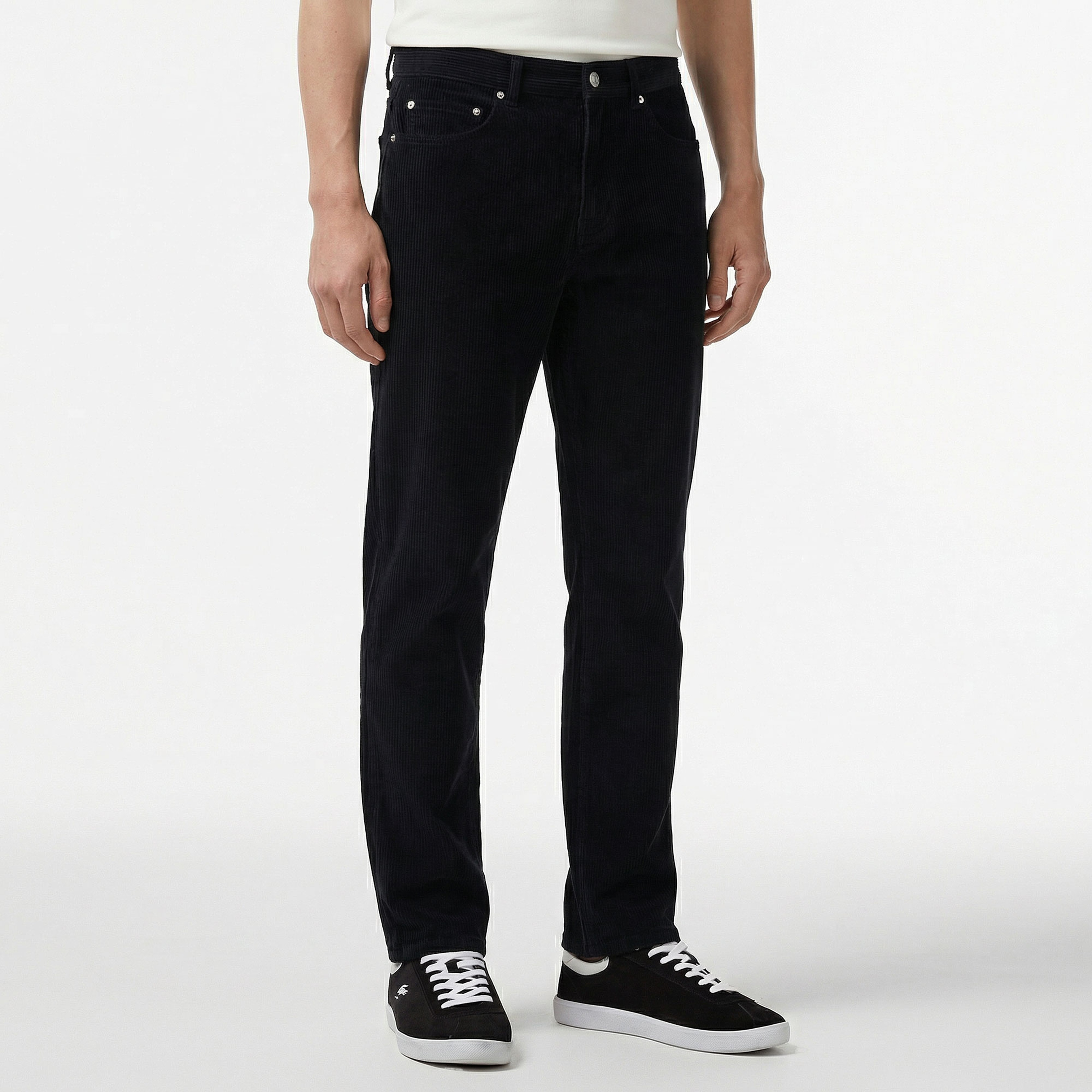 Erkek Straight Fit Casual Siyah Pantolon