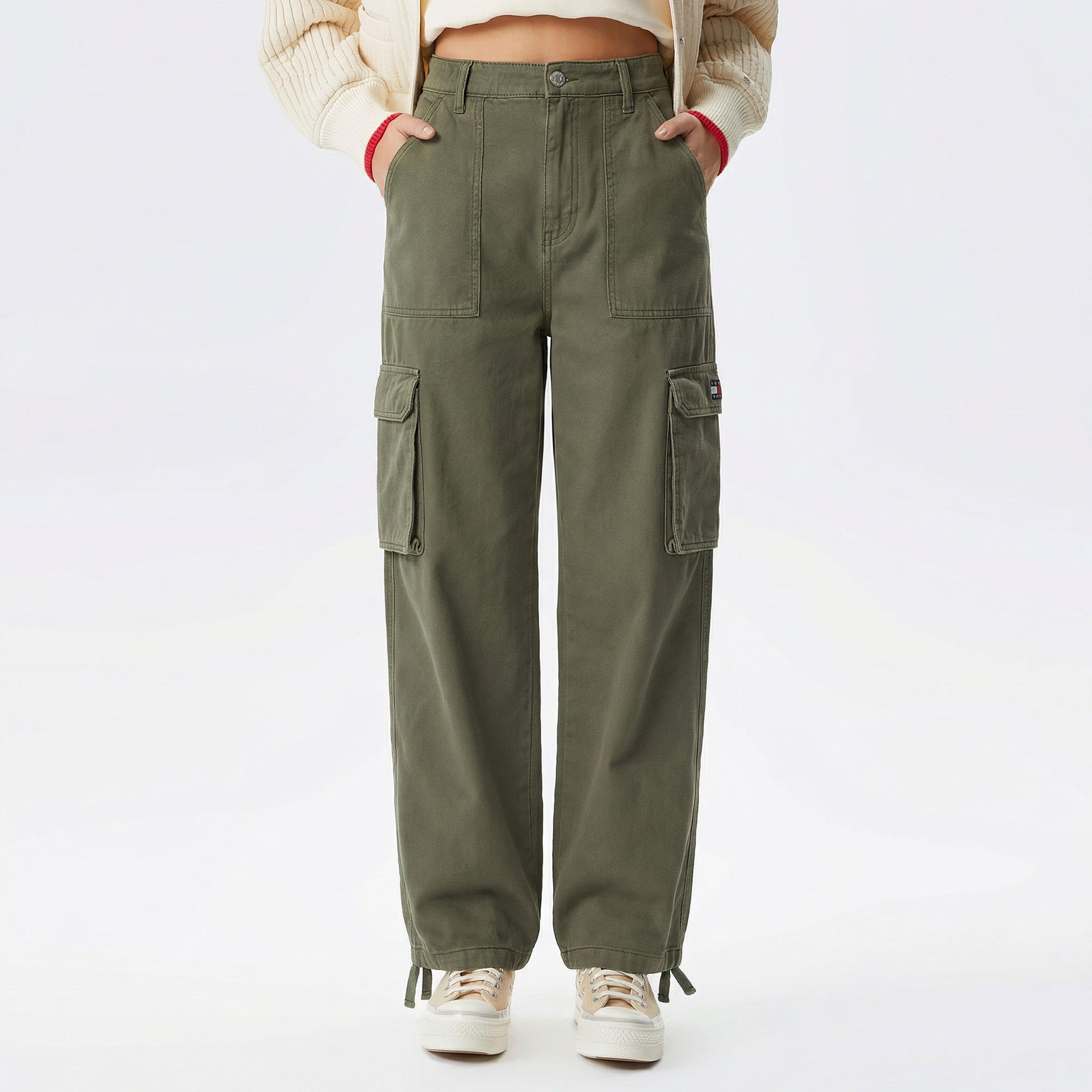 Tommy Jeans Claire Utility Blocking Kadın Yeşil Pantolon