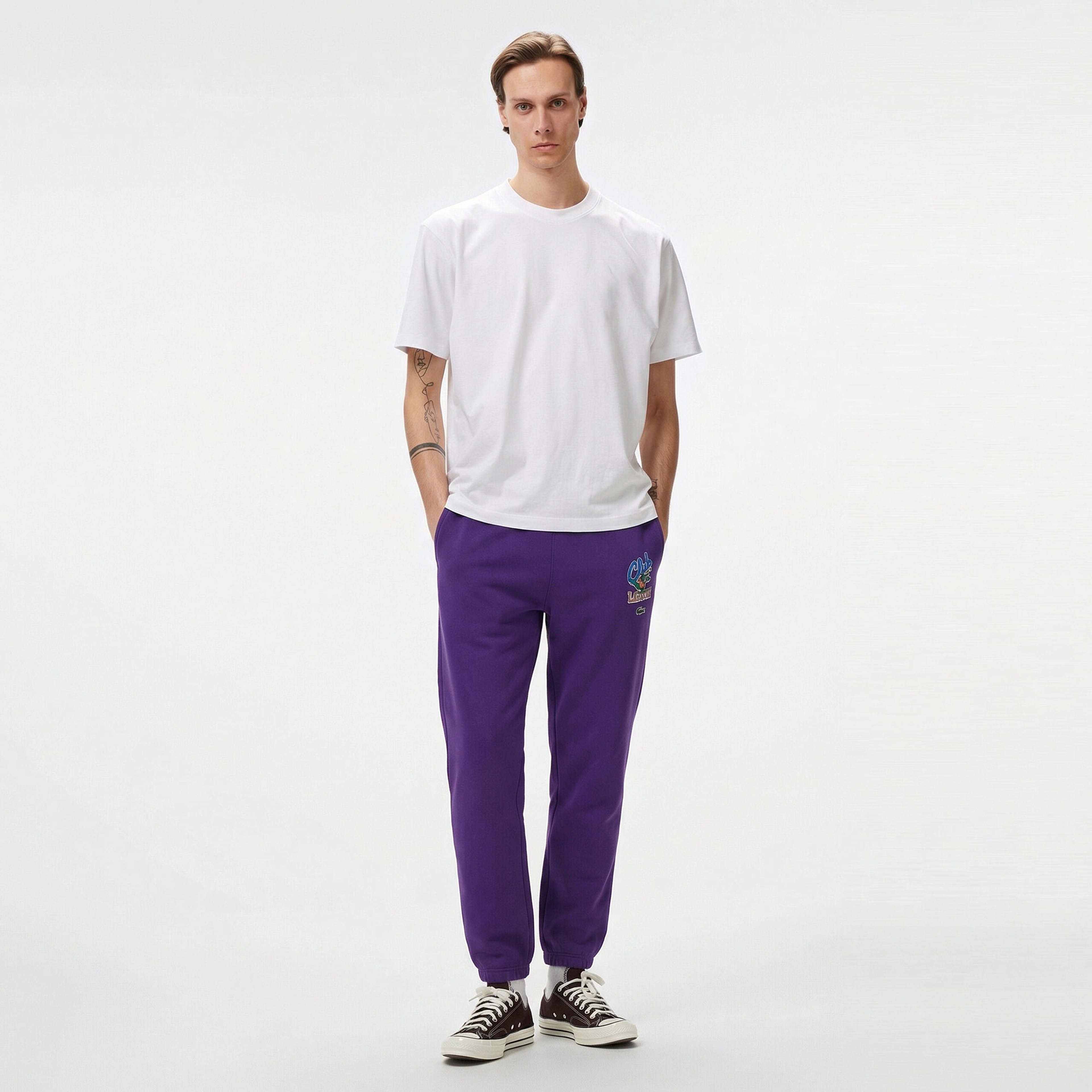 Unisex Baskılı Mor Eşofman Altı