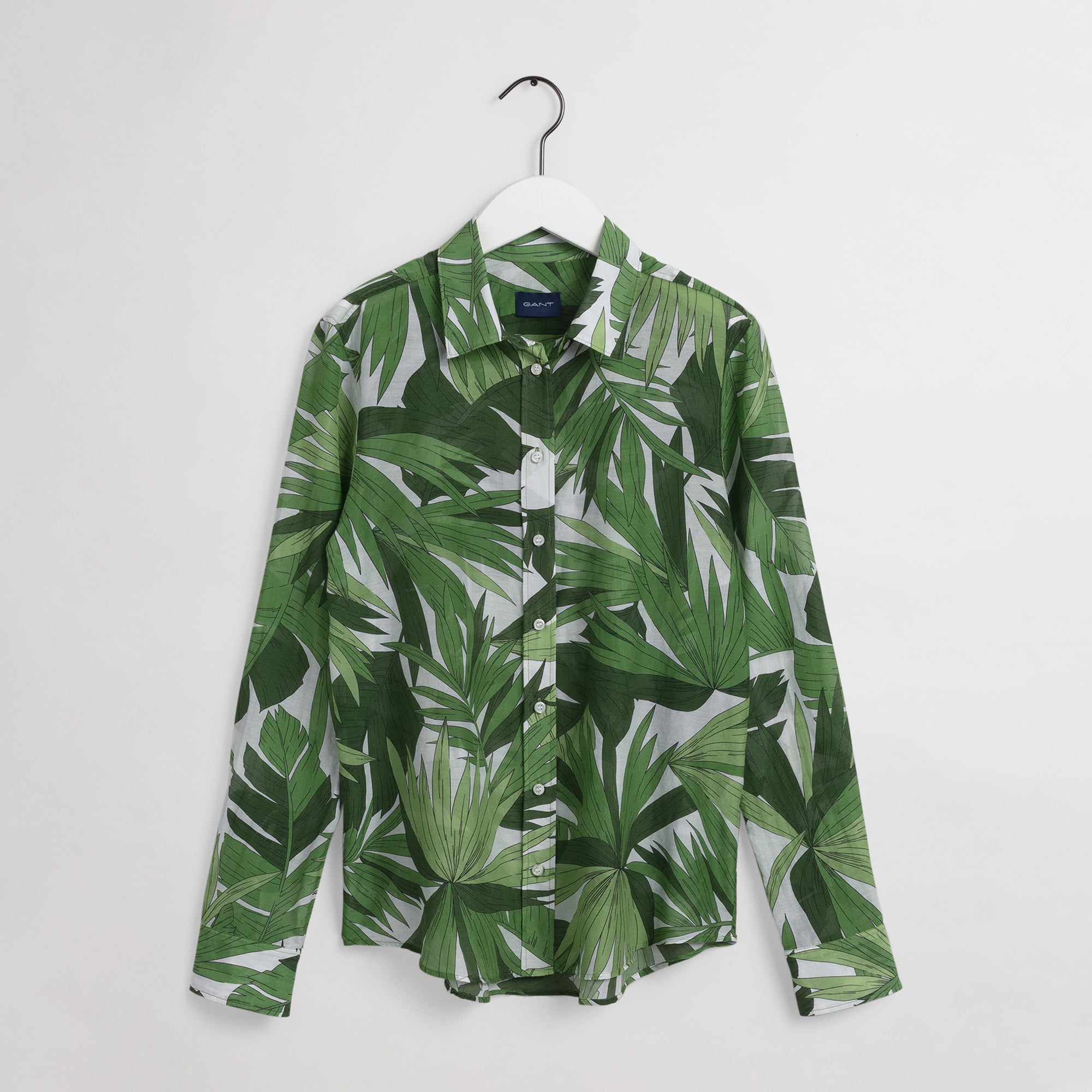 Gant Kadın Yeşil Floral Desenli İpek Gömlek