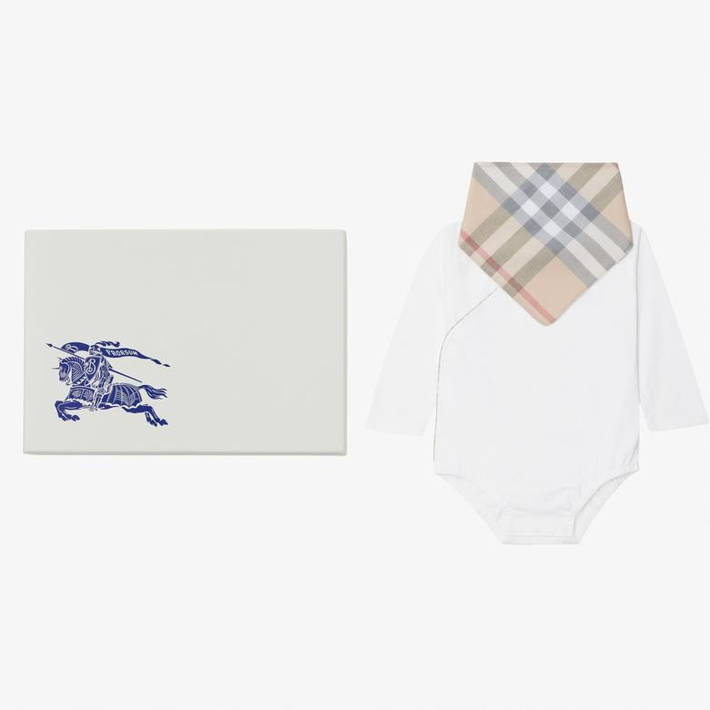 Burberry Çocuk Beyaz Bebek Seti