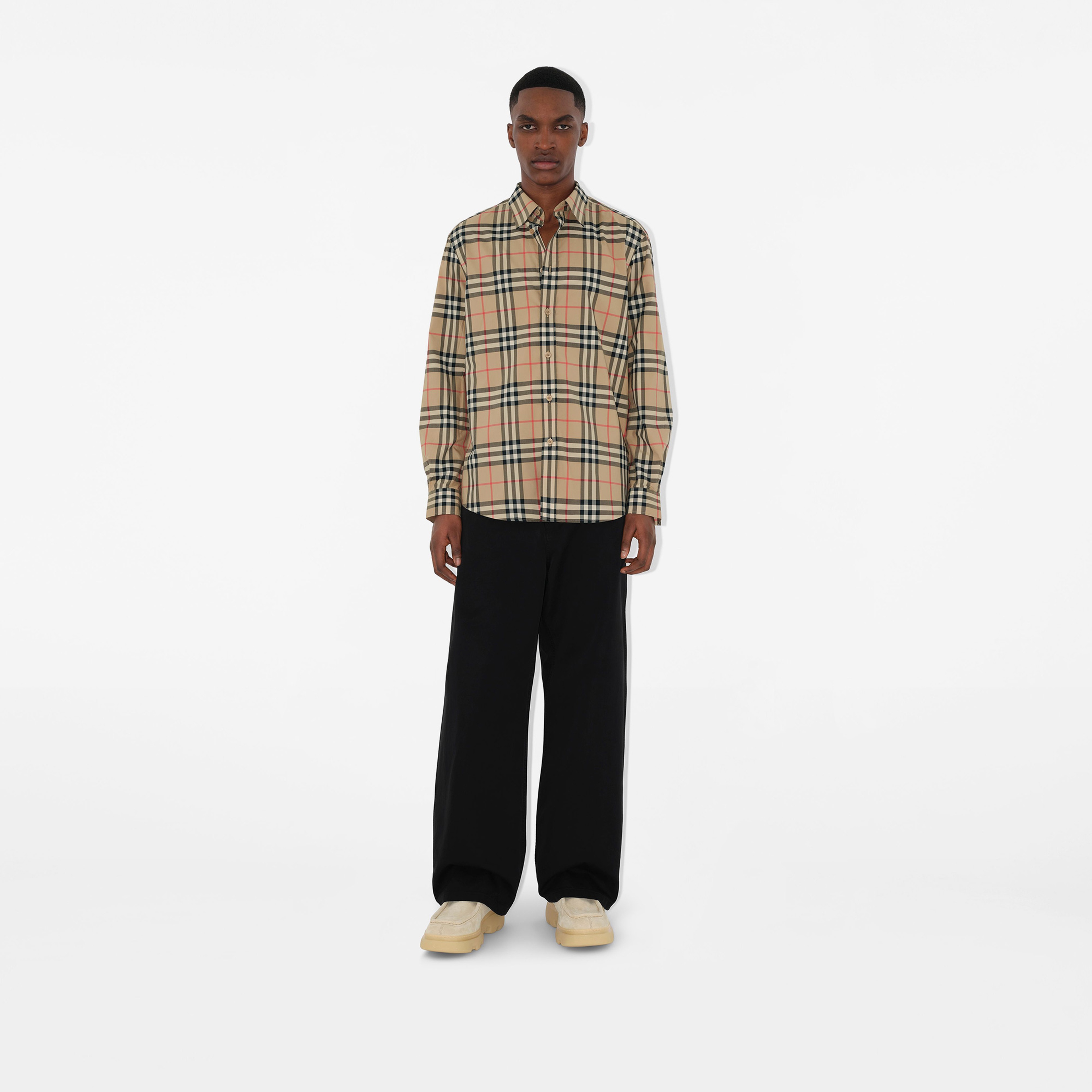 Burberry Erkek Bej Gömlek