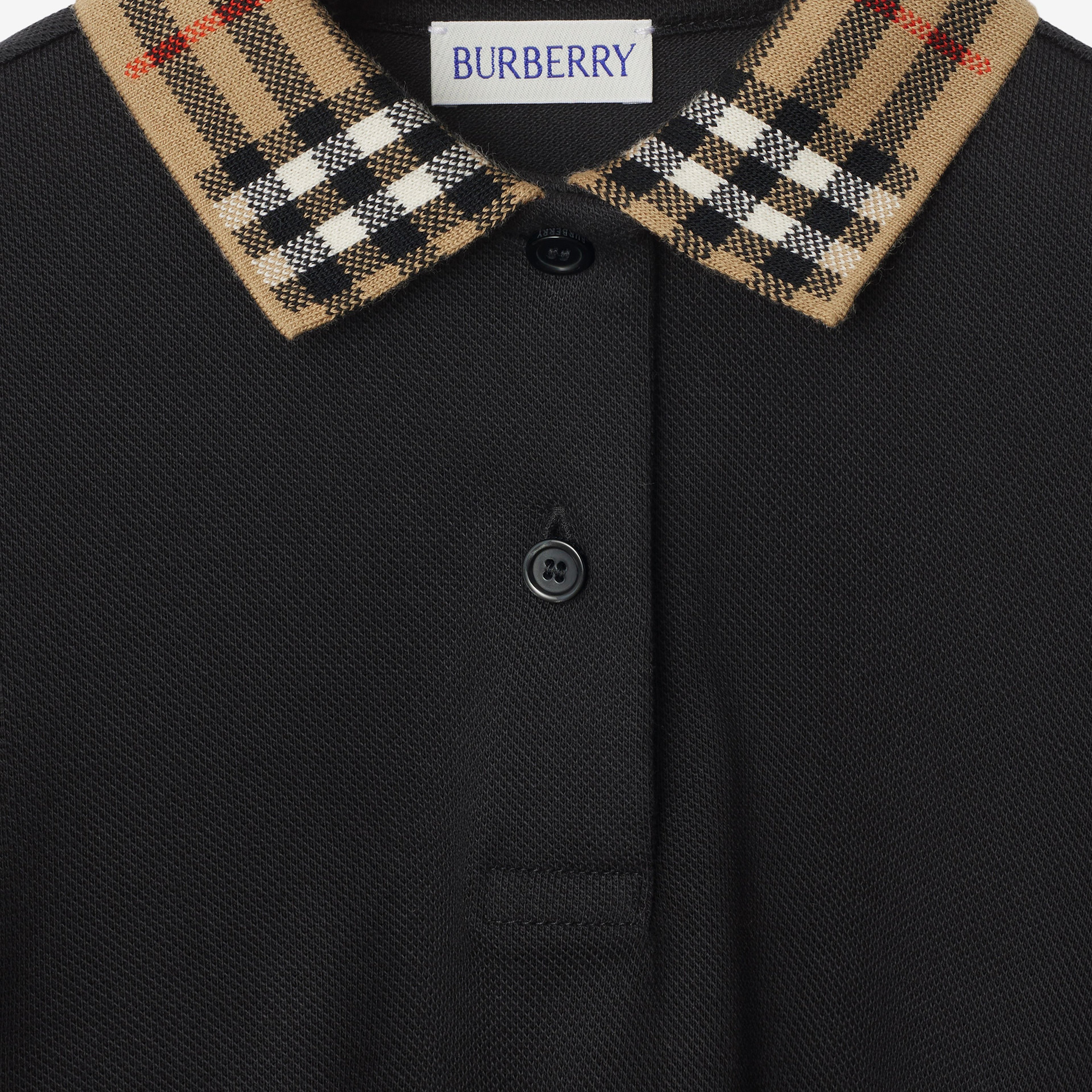 Burberry Astrid Collar Cotton Çocuk Siyah Elbise