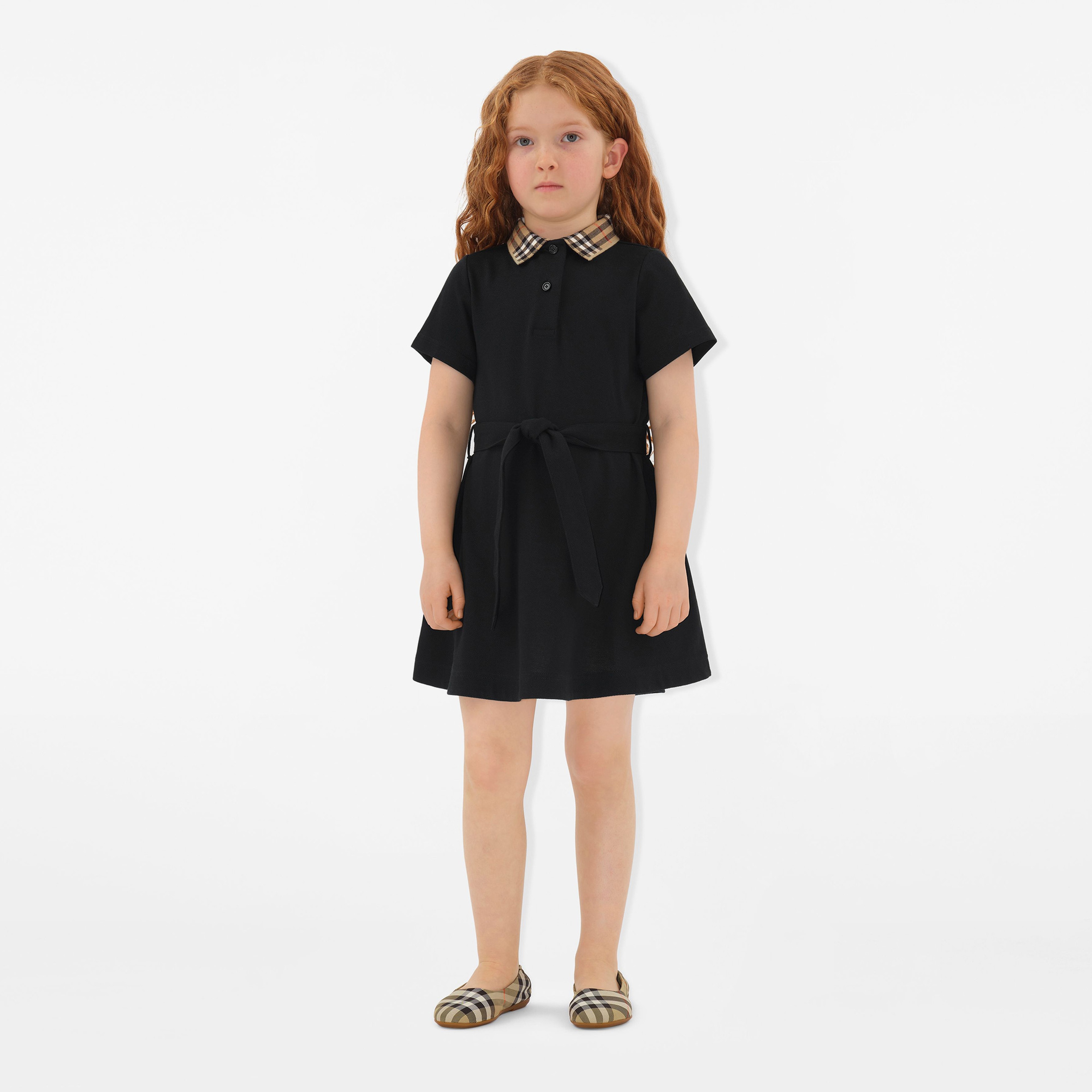Burberry Astrid Collar Cotton Çocuk Siyah Elbise