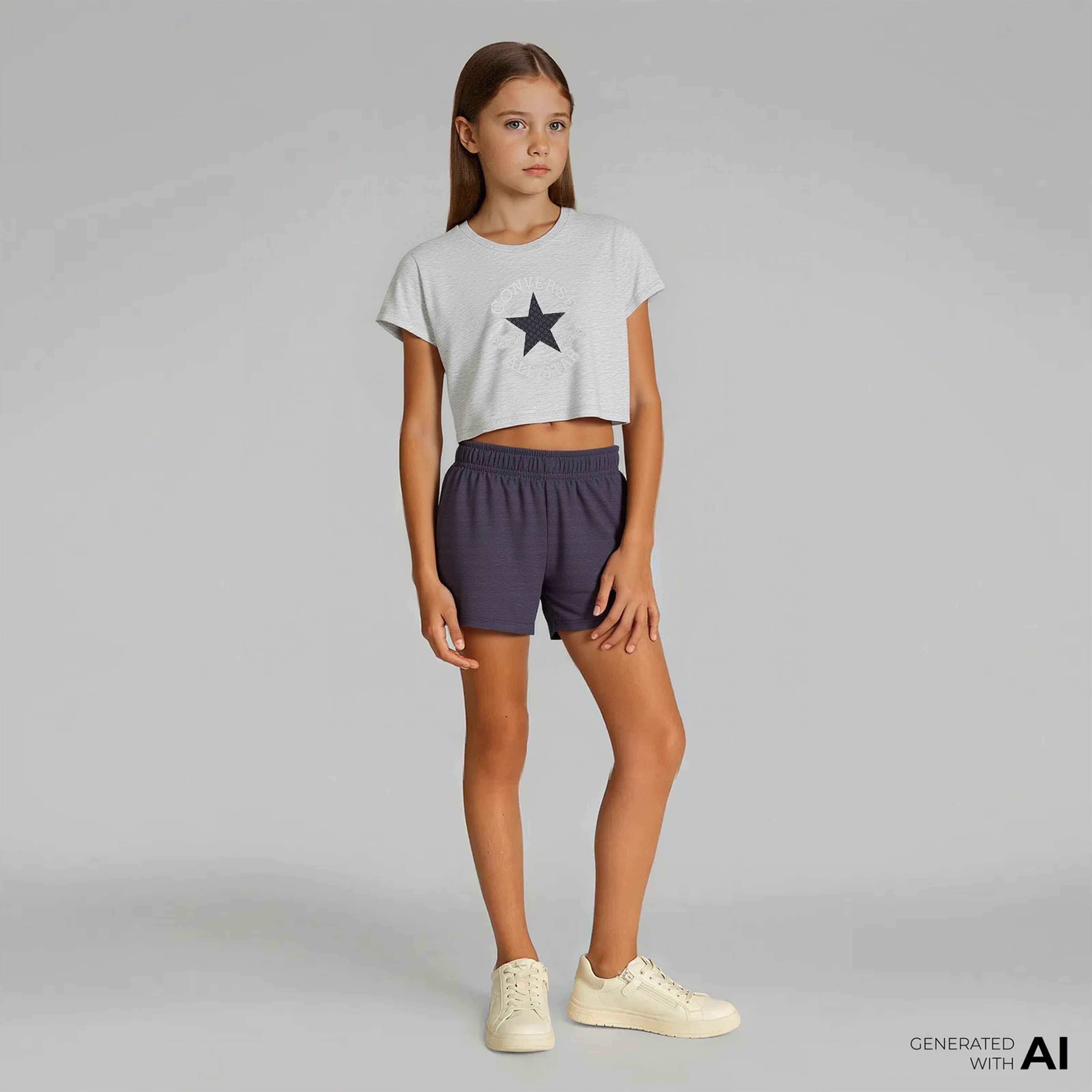 Converse Boxy Çocuk Mavi Şort Takım