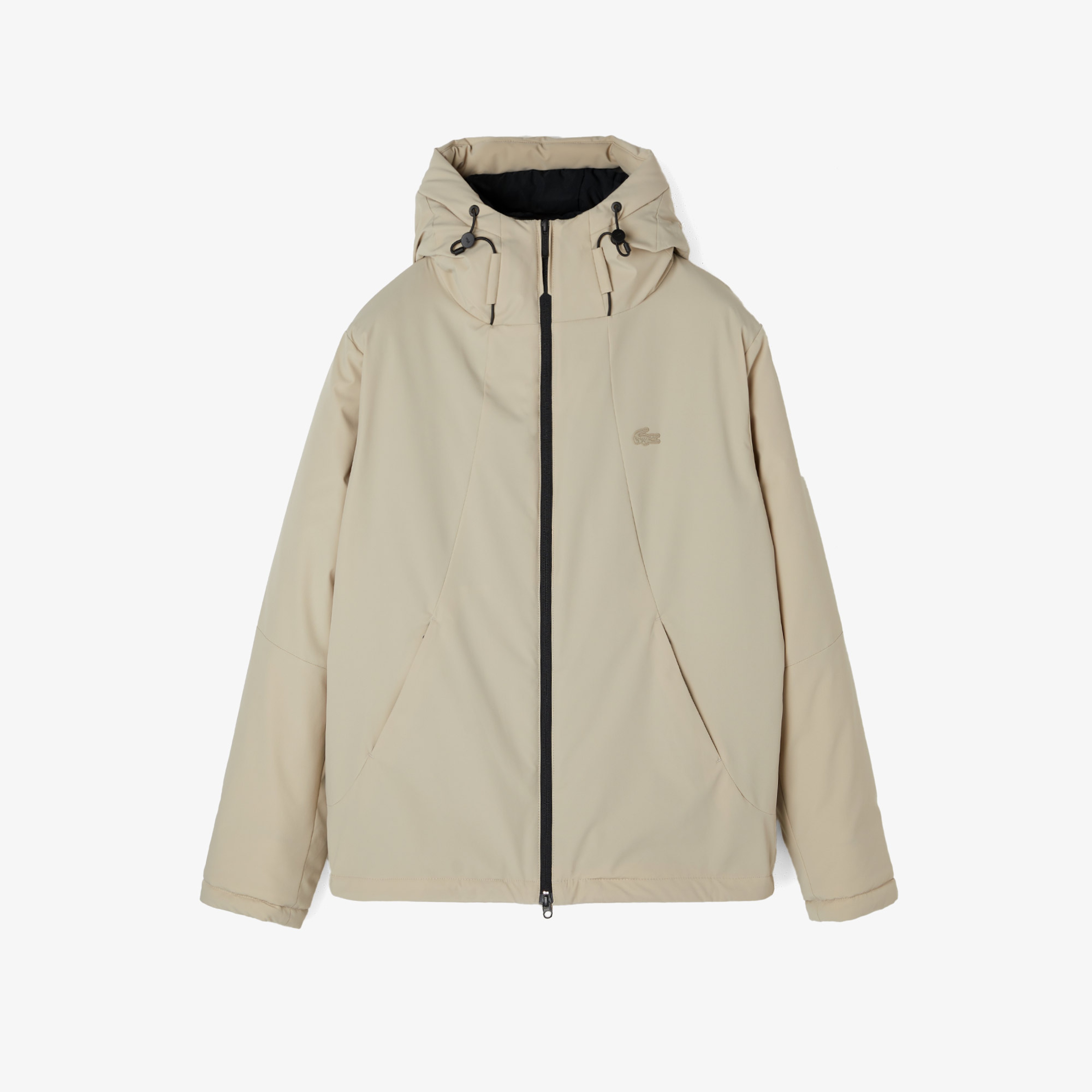 Erkek Kapüşonlu Bej Mont