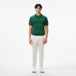 Erkek Classic Fit Kısa Kollu Polo Yaka  Desenli Yeşil Triko