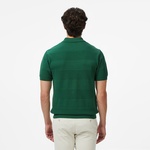 Erkek Classic Fit Kısa Kollu Polo Yaka  Desenli Yeşil Triko