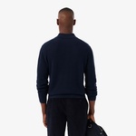 Erkek Classic Fit Yarım Fermuarlı Lacivert Kazak