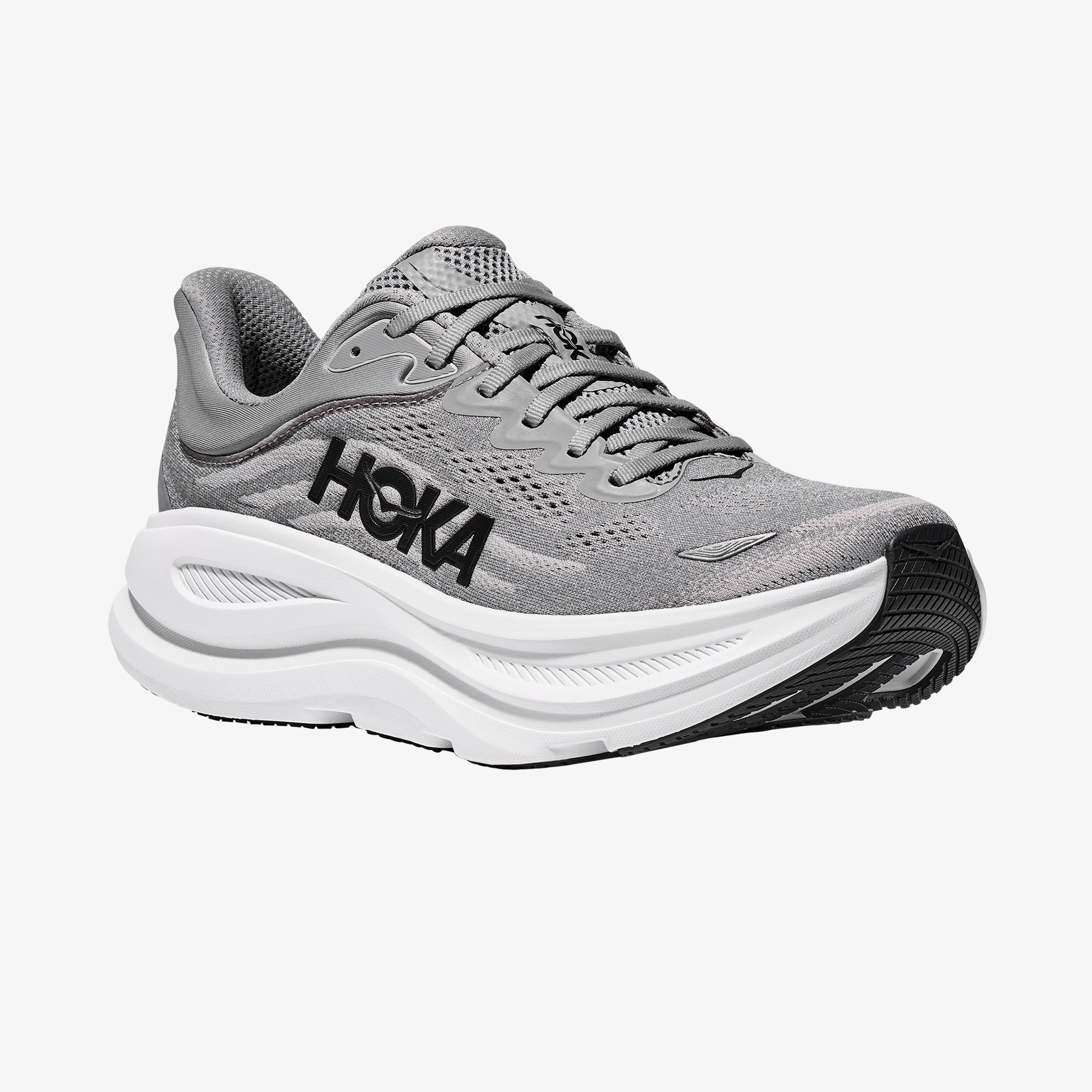 Hoka Bondi 9 Erkek Gri Yol Koşu Ayakkabısı