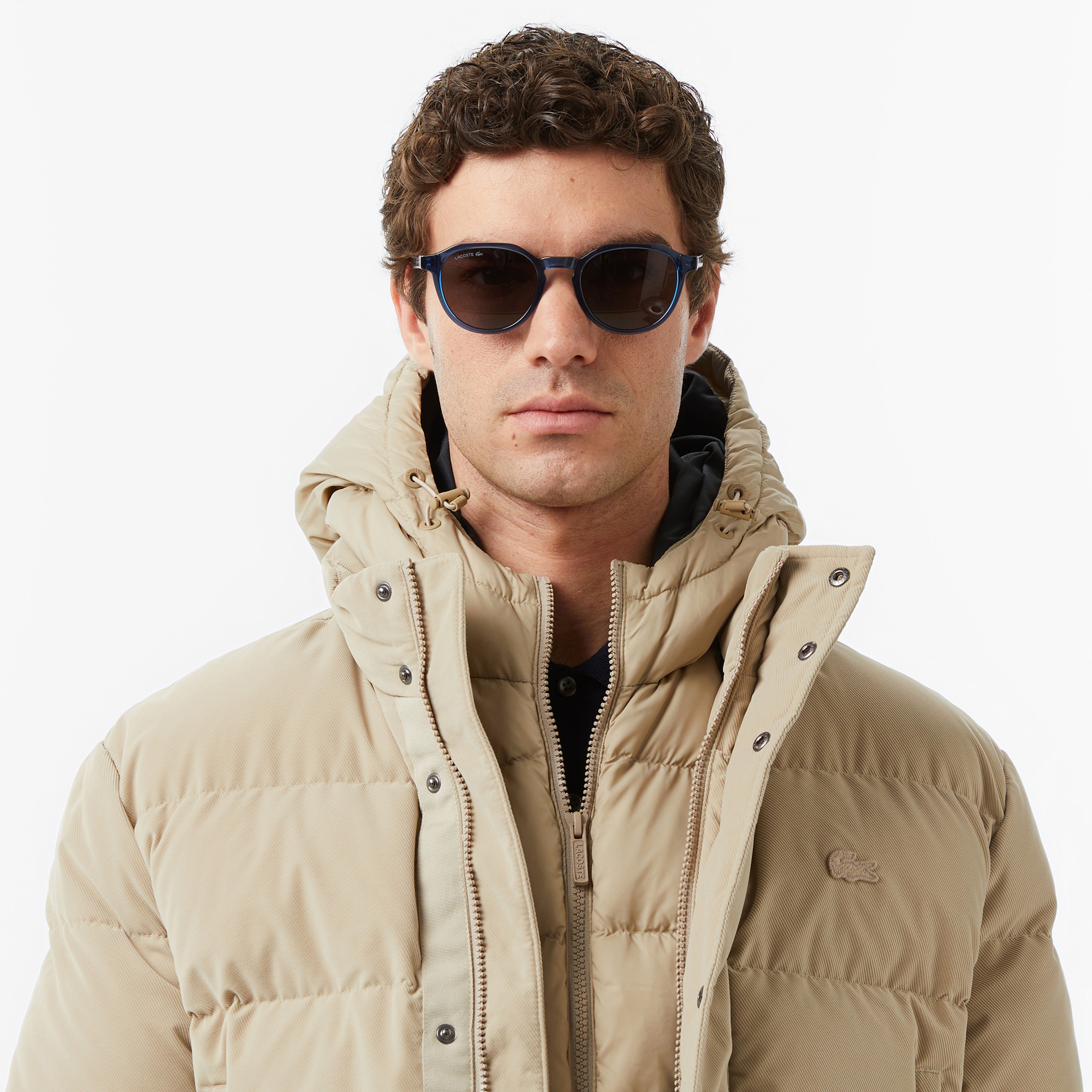 Lacoste Erkek Kapüşonlu Bej Mont