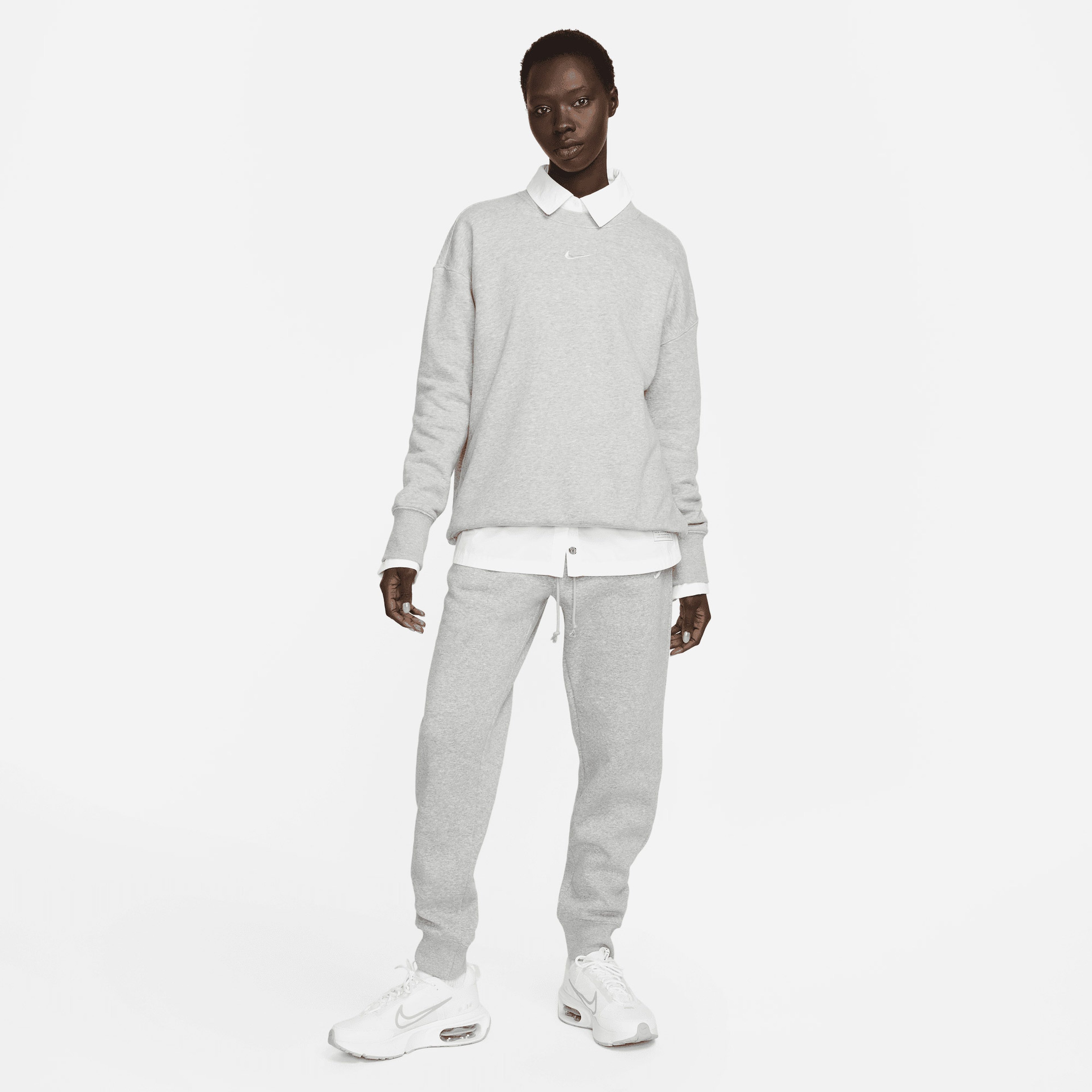 Nike Sportswear Phoenix Fleece Os Crew Kadın Gri Sweatshirt