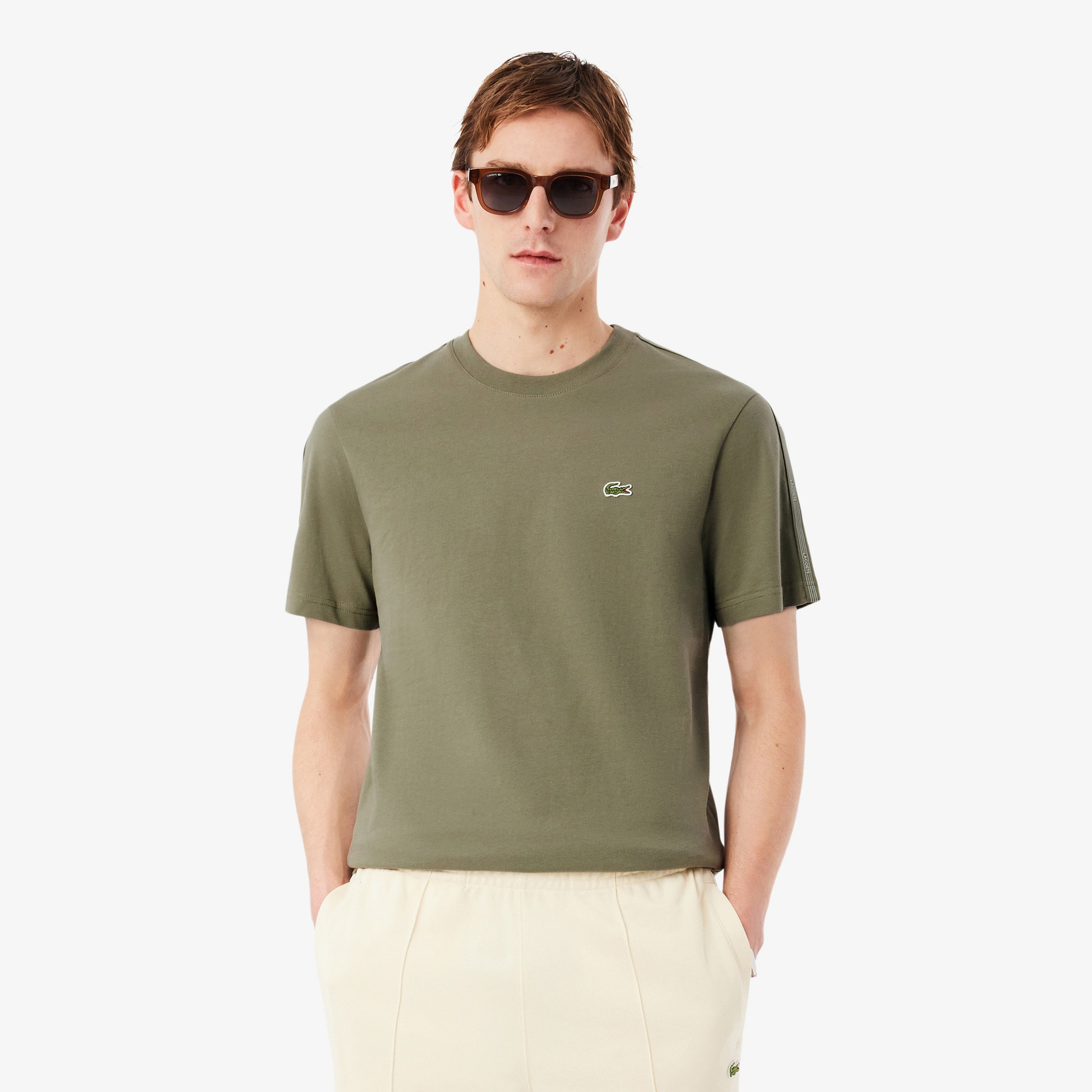 Erkek Regular Fit Bisiklet Yaka Haki T-Shirt