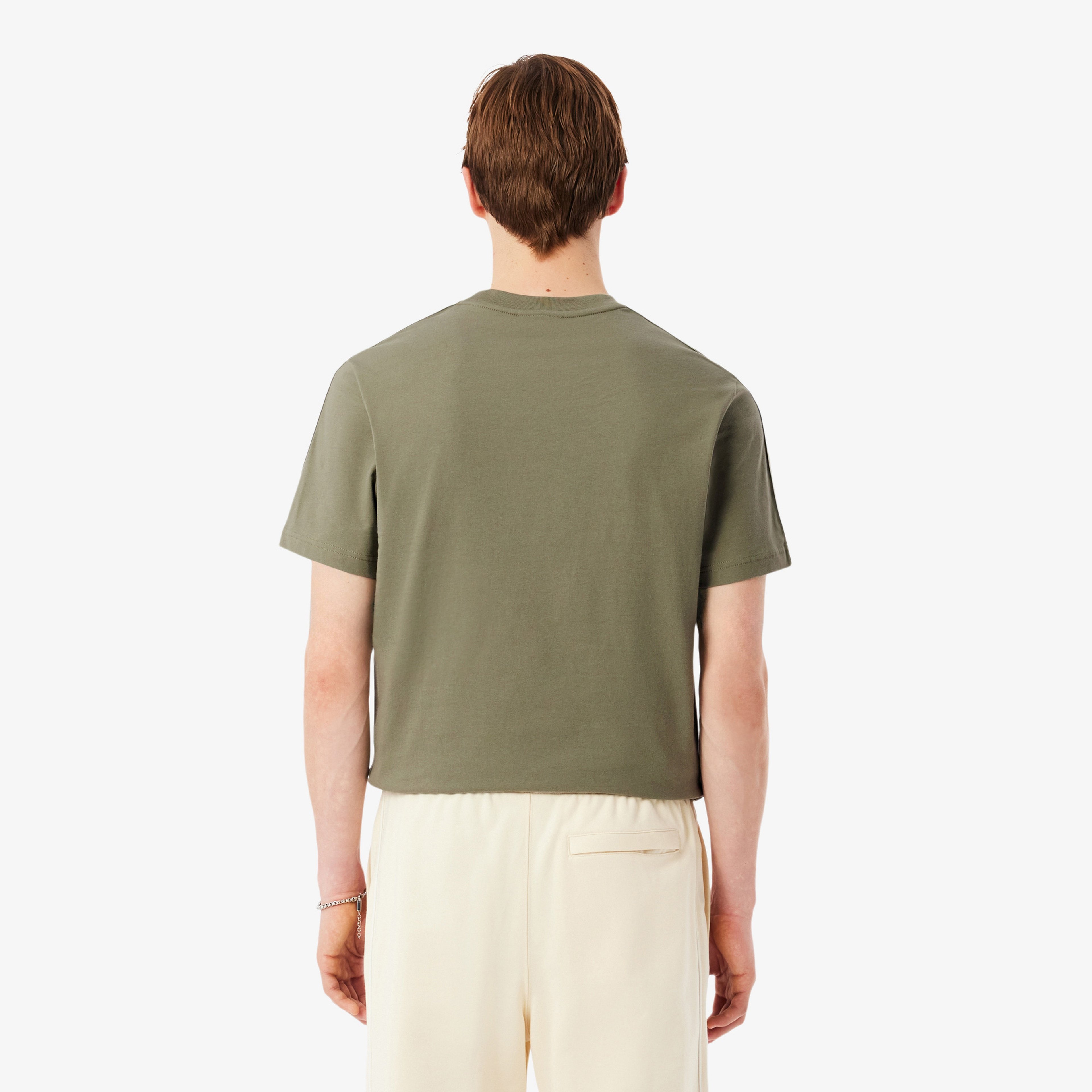 Erkek Regular Fit Bisiklet Yaka Haki T-Shirt