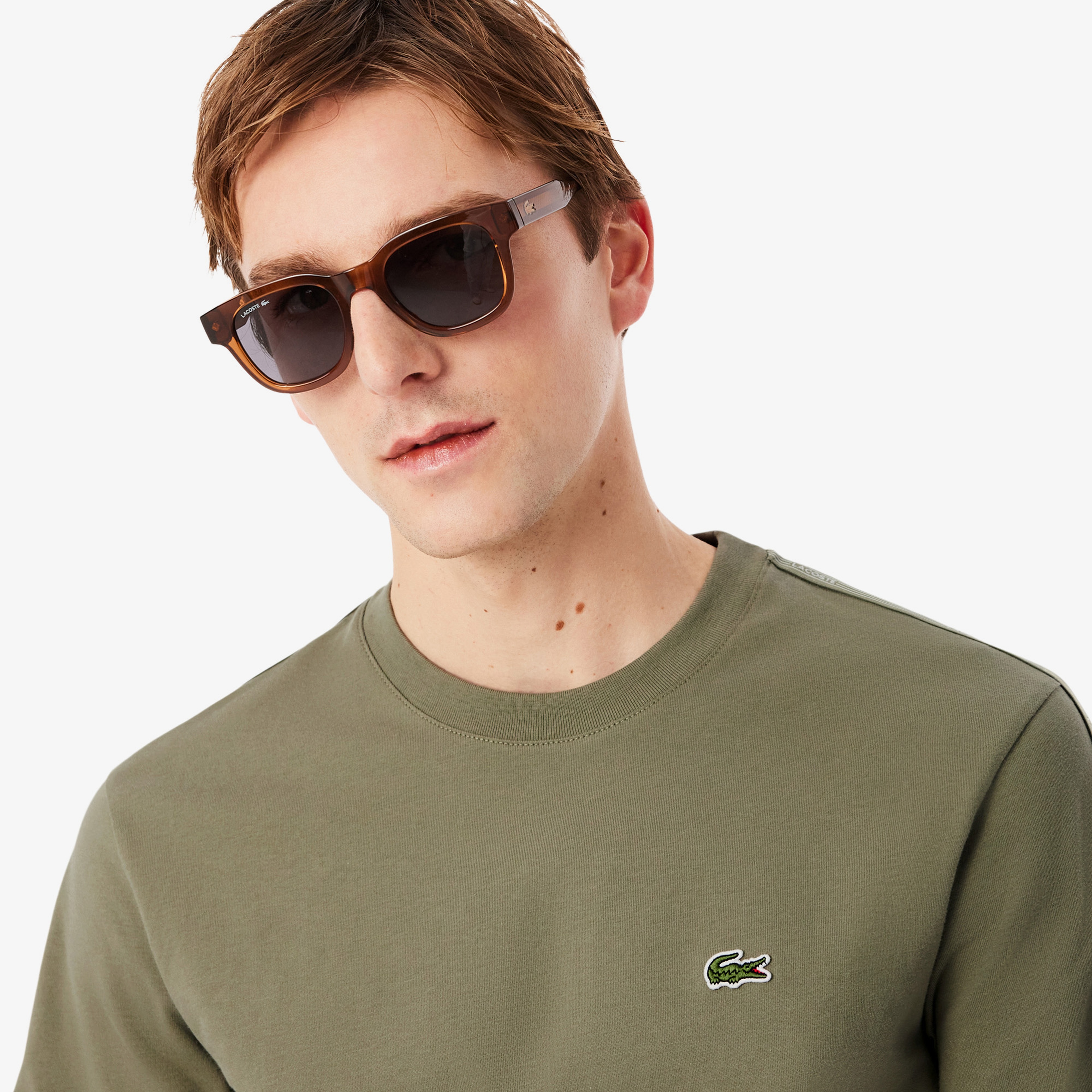 Erkek Regular Fit Bisiklet Yaka Haki T-Shirt