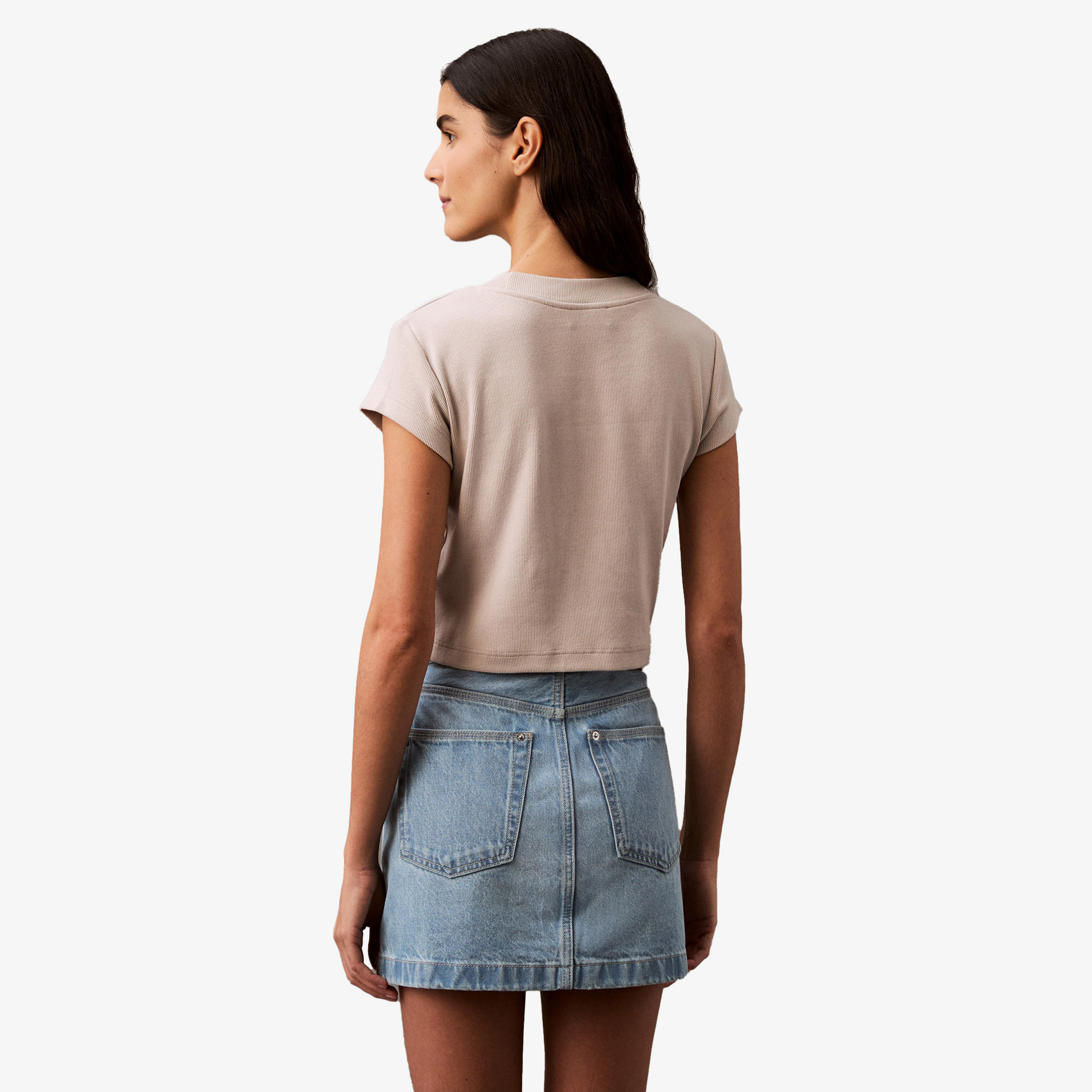 Calvin Klein Kadın Gri T-Shirt