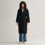 GANT Kadın Siyah Oversize Fit Klasik Yaka Kaban