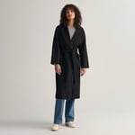 GANT Kadın Siyah Oversize Fit Klasik Yaka Kaban