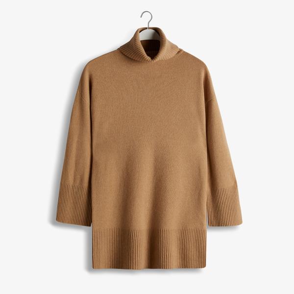 GANT Kadın Kahverengi Relaxed Fit Boğazlı Yaka Elbise