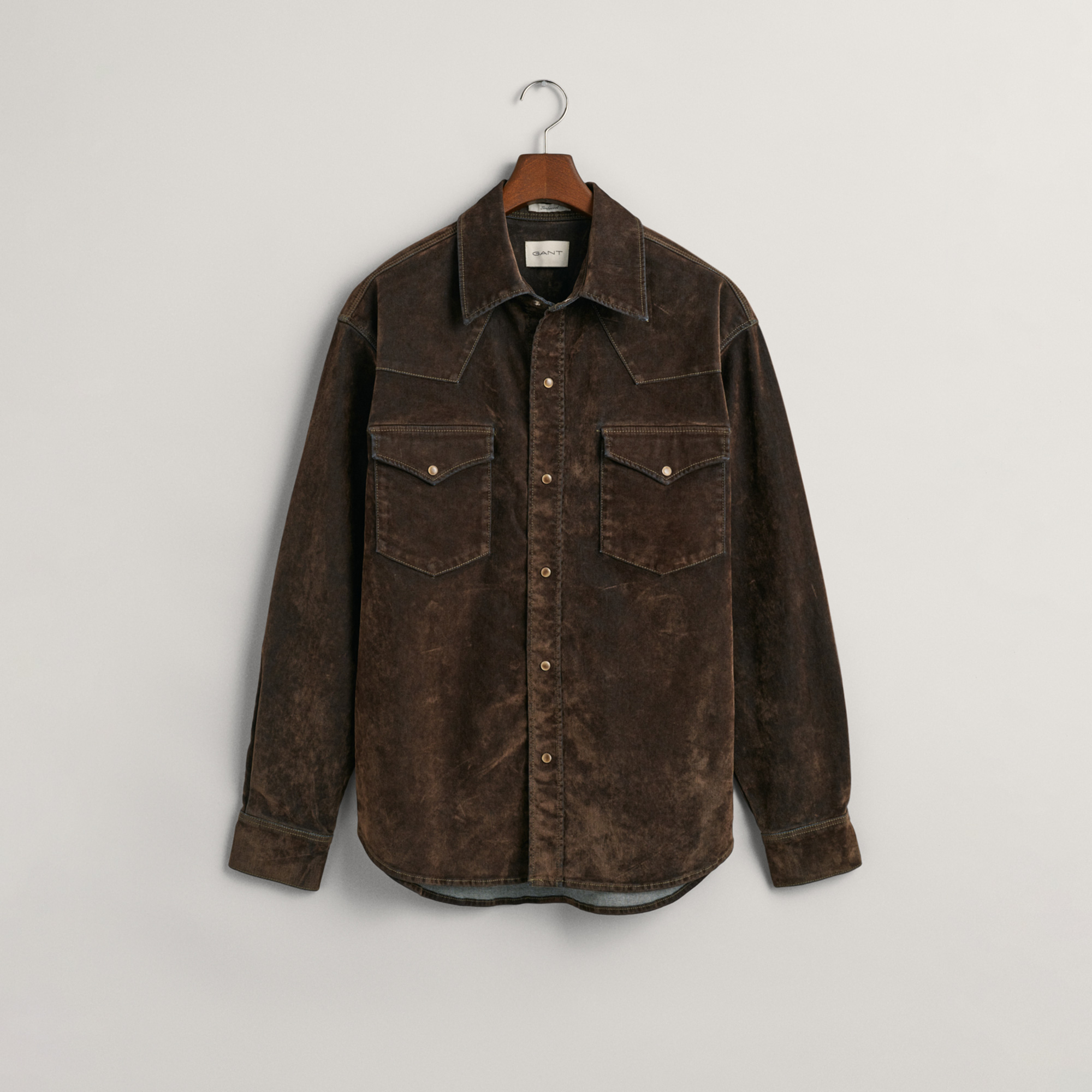 GANT Erkek Kahverengi Oversize Fit Klasik Yaka Gömlek