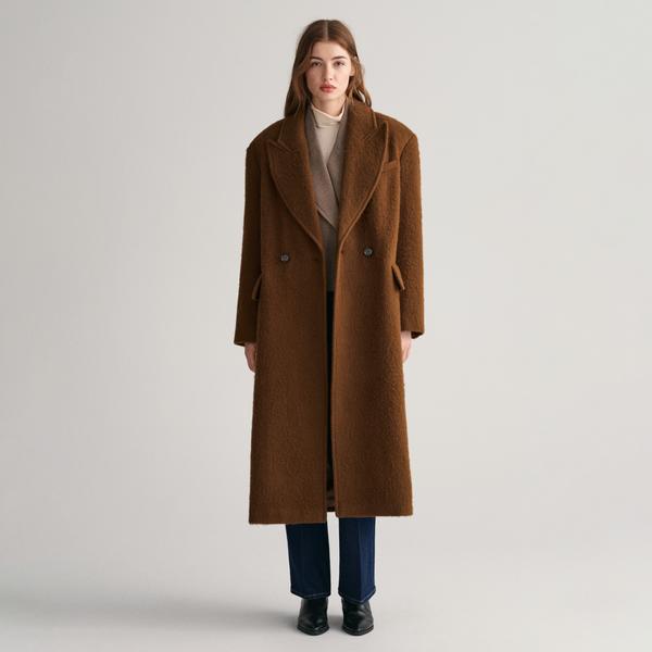 GANT Kadın Kahverengi Oversize Fit Klasik Yaka Kaban