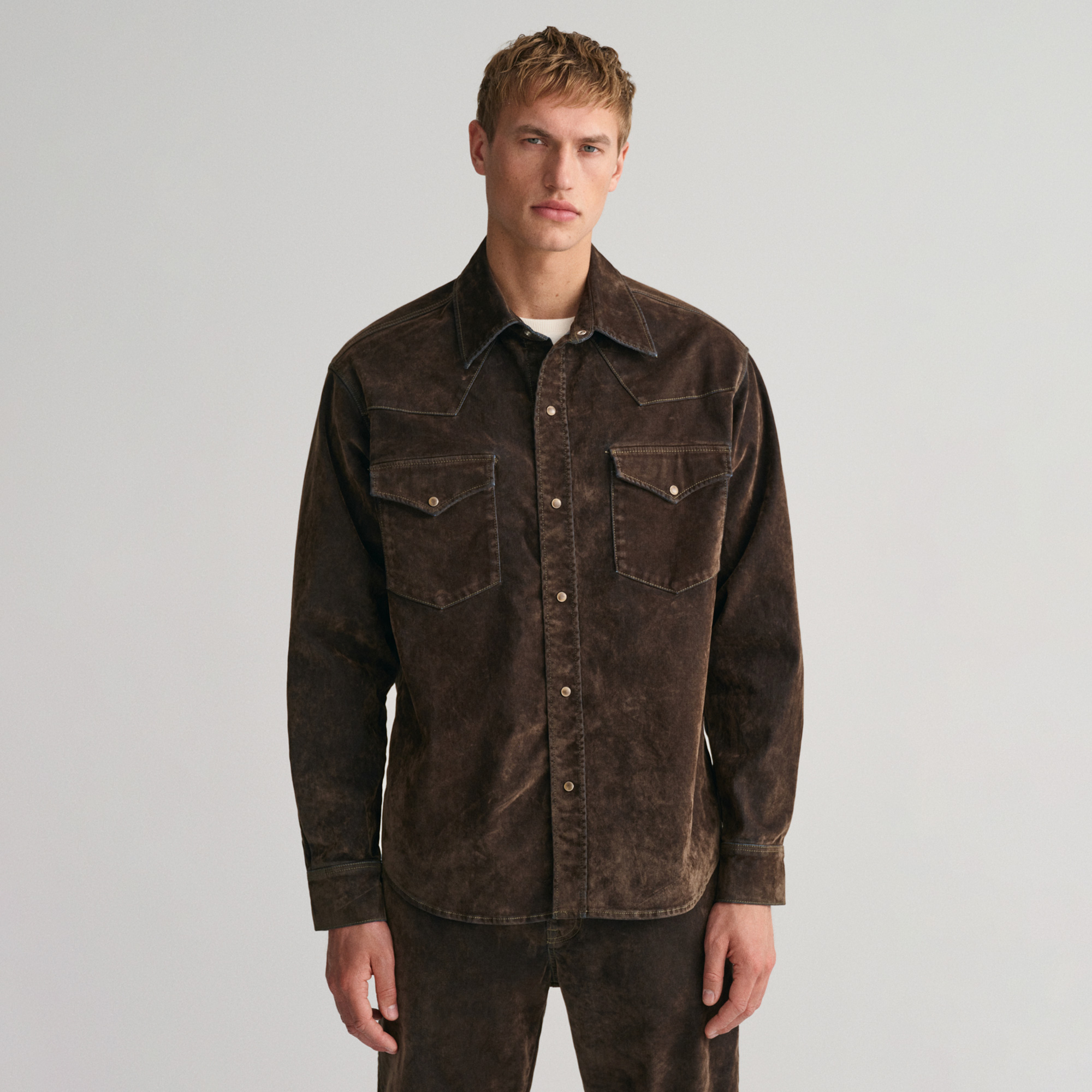 GANT Erkek Kahverengi Oversize Fit Klasik Yaka Gömlek
