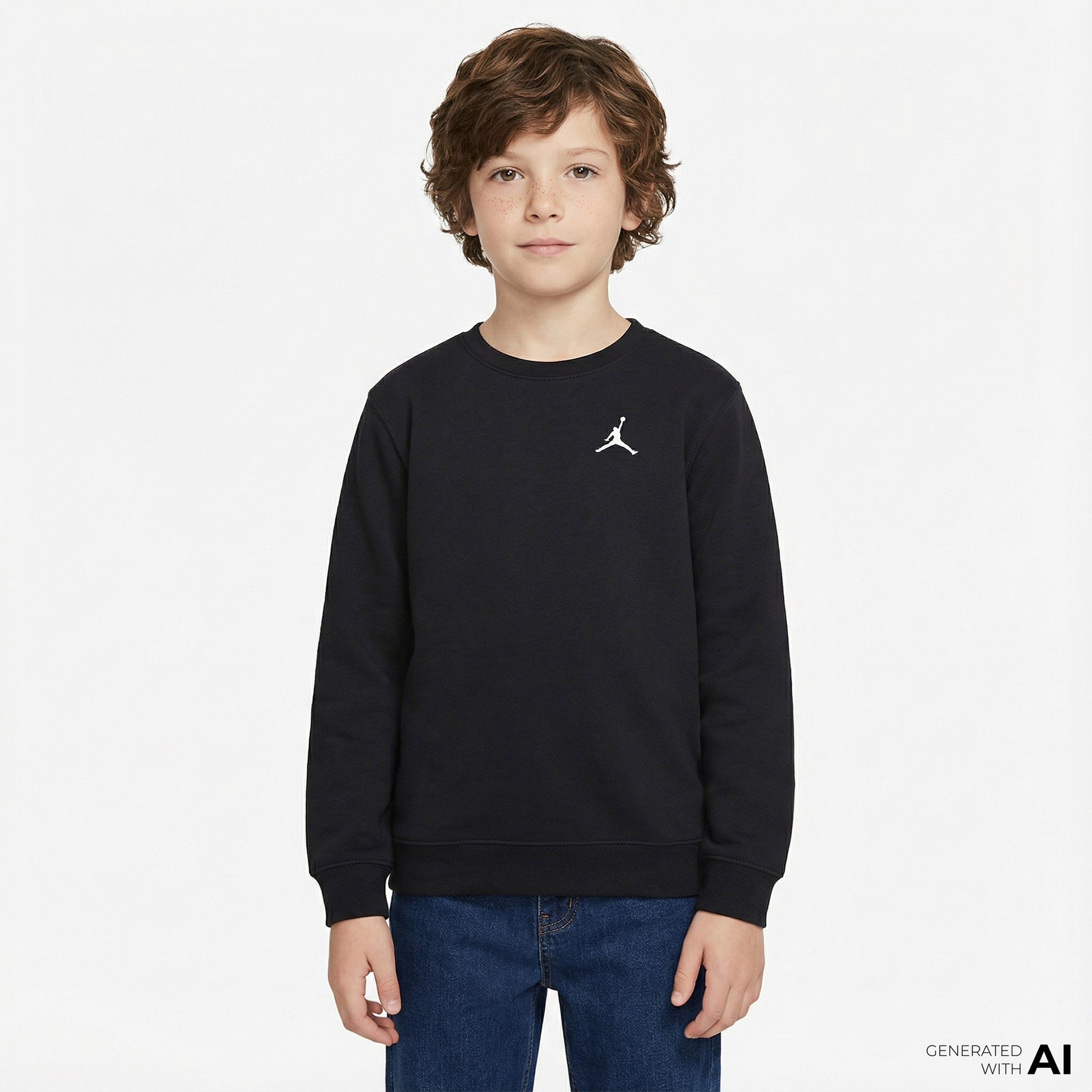 Jordan Jdn Mj Brooklyn Ft Crew Çocuk Siyah Sweatshirt