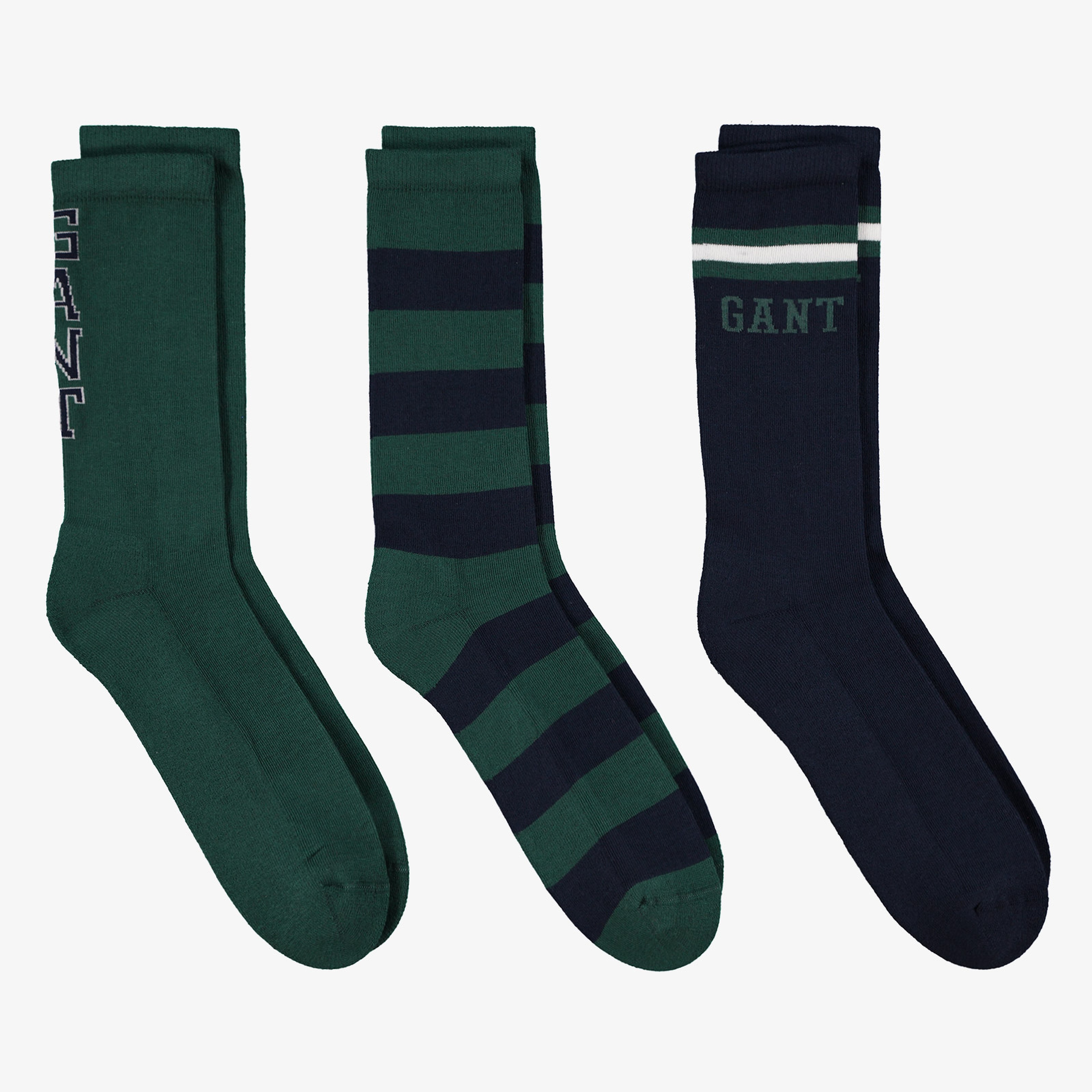 GANT Unisex Yeşil Standart 3'lü Fit Çorap