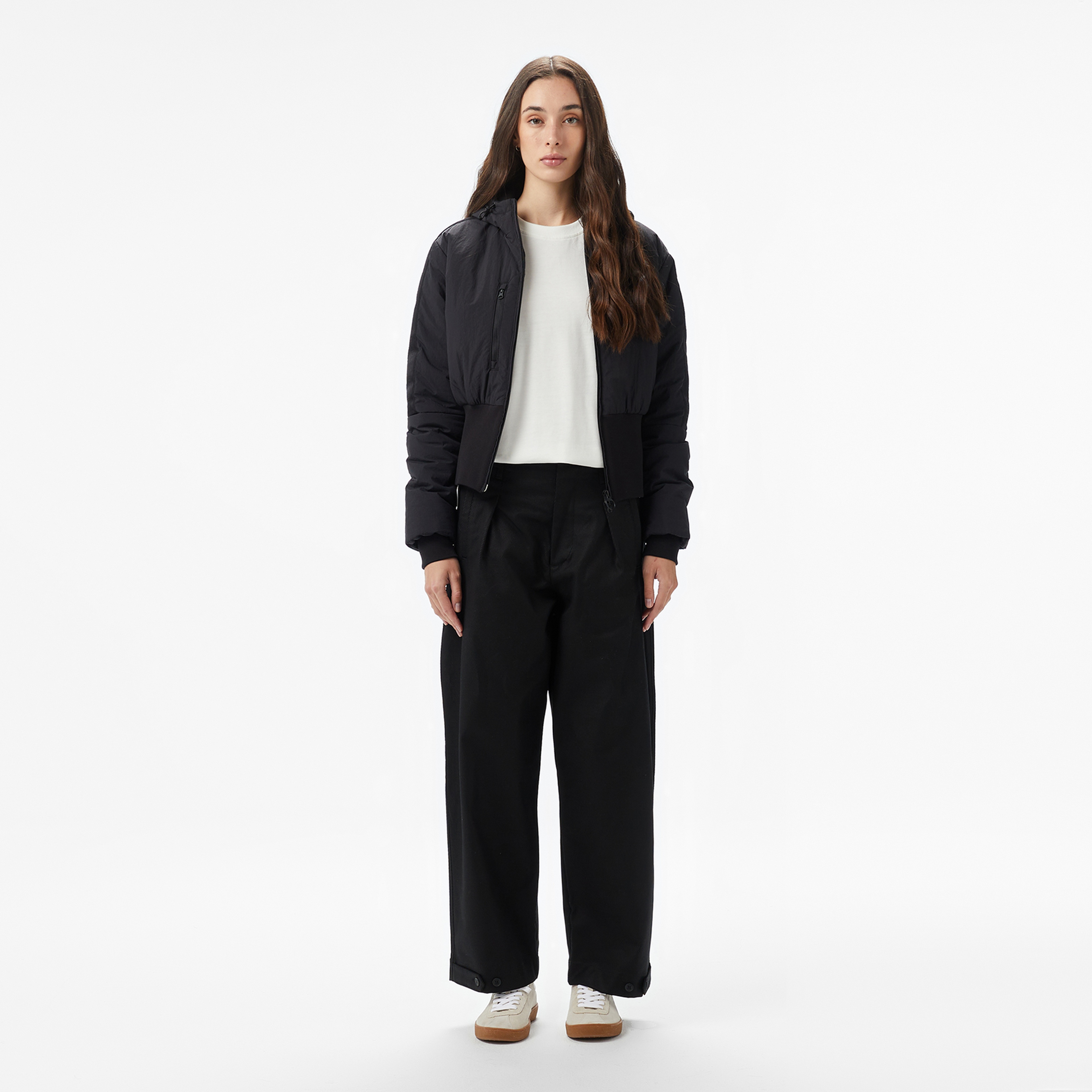 Kadın Kapüşonlu Siyah Ceket