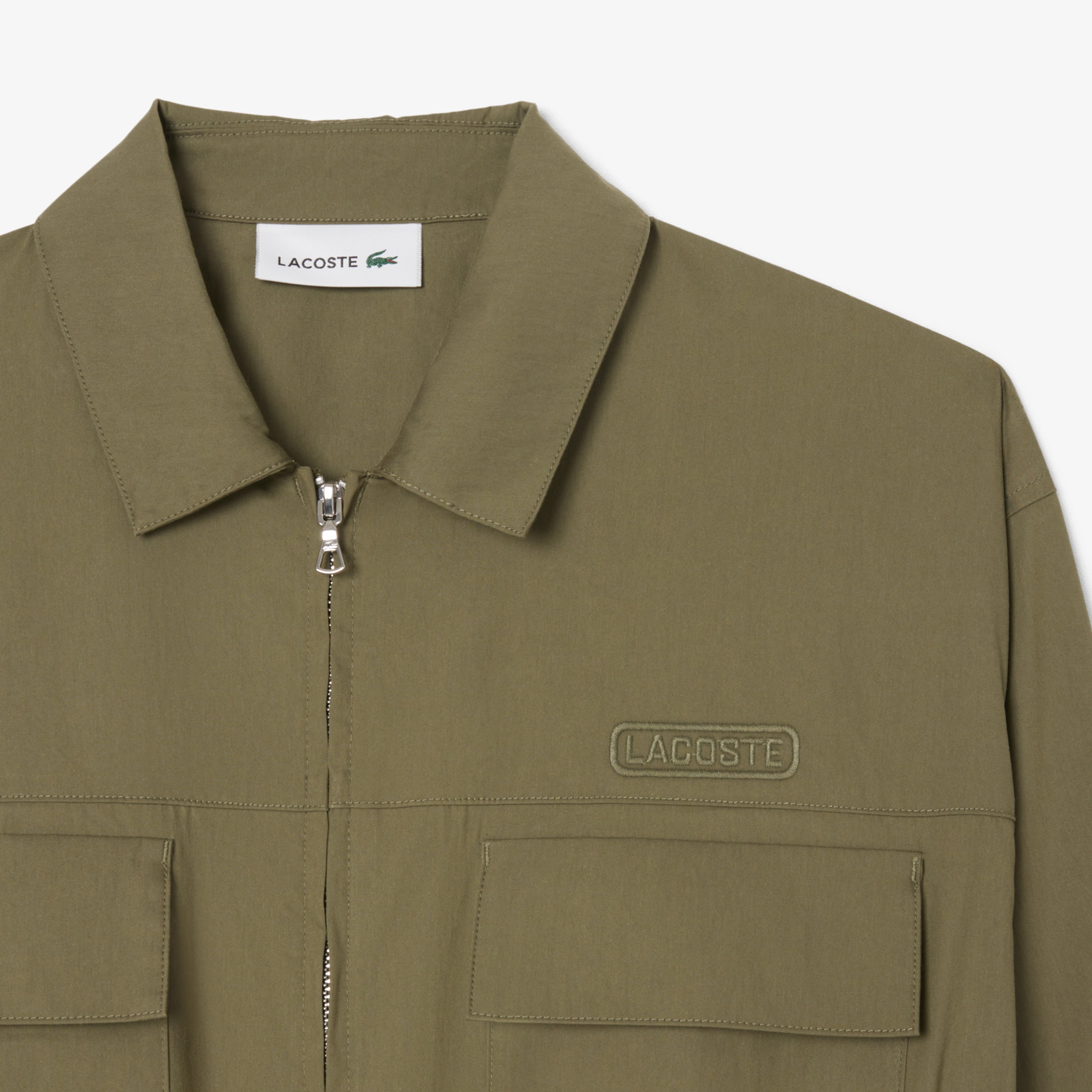 Kadın Oversize Fit Uzun Kollu Fermuarlı Haki Elbise