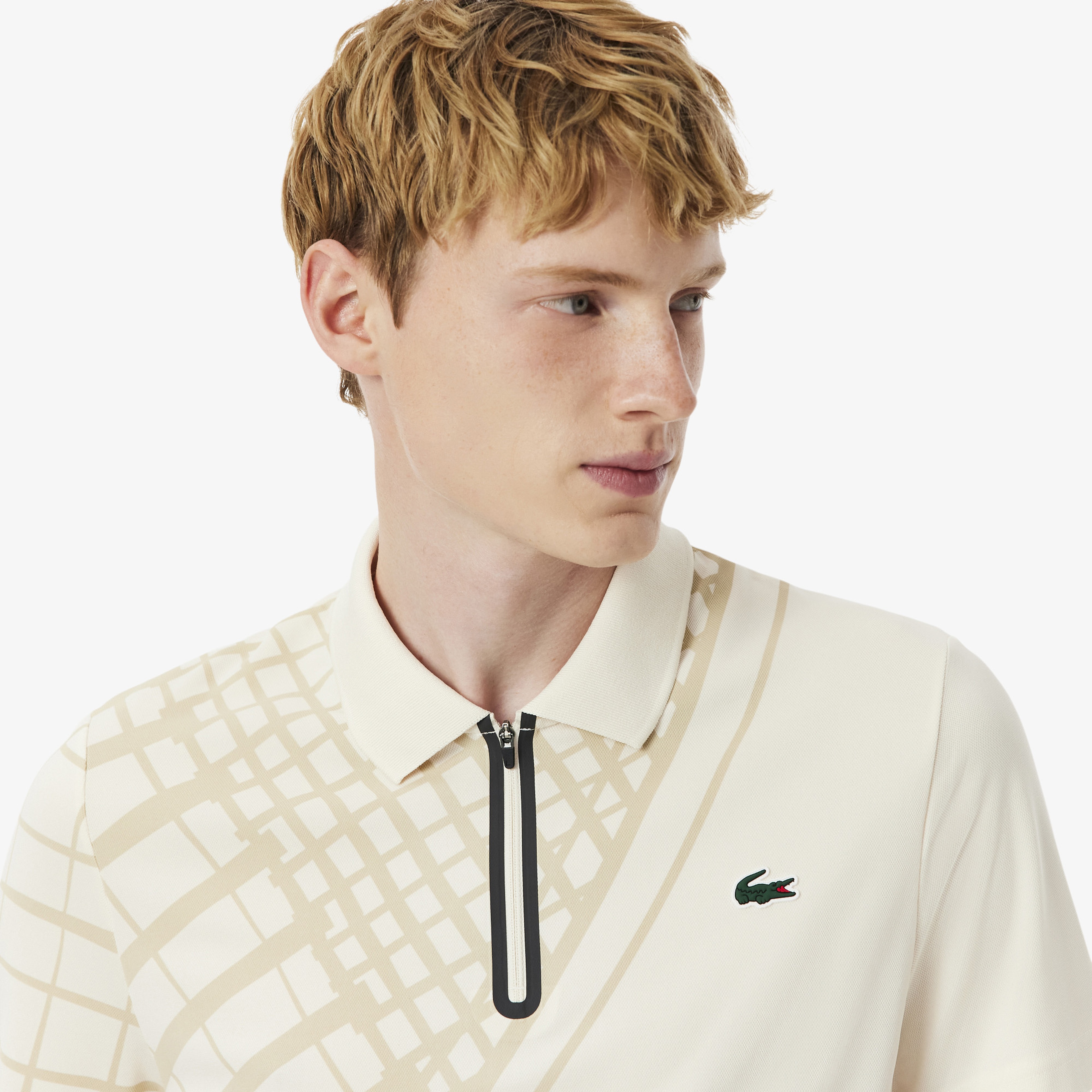 Lacoste Erkek Slim Fit Baskılı Krem Polo