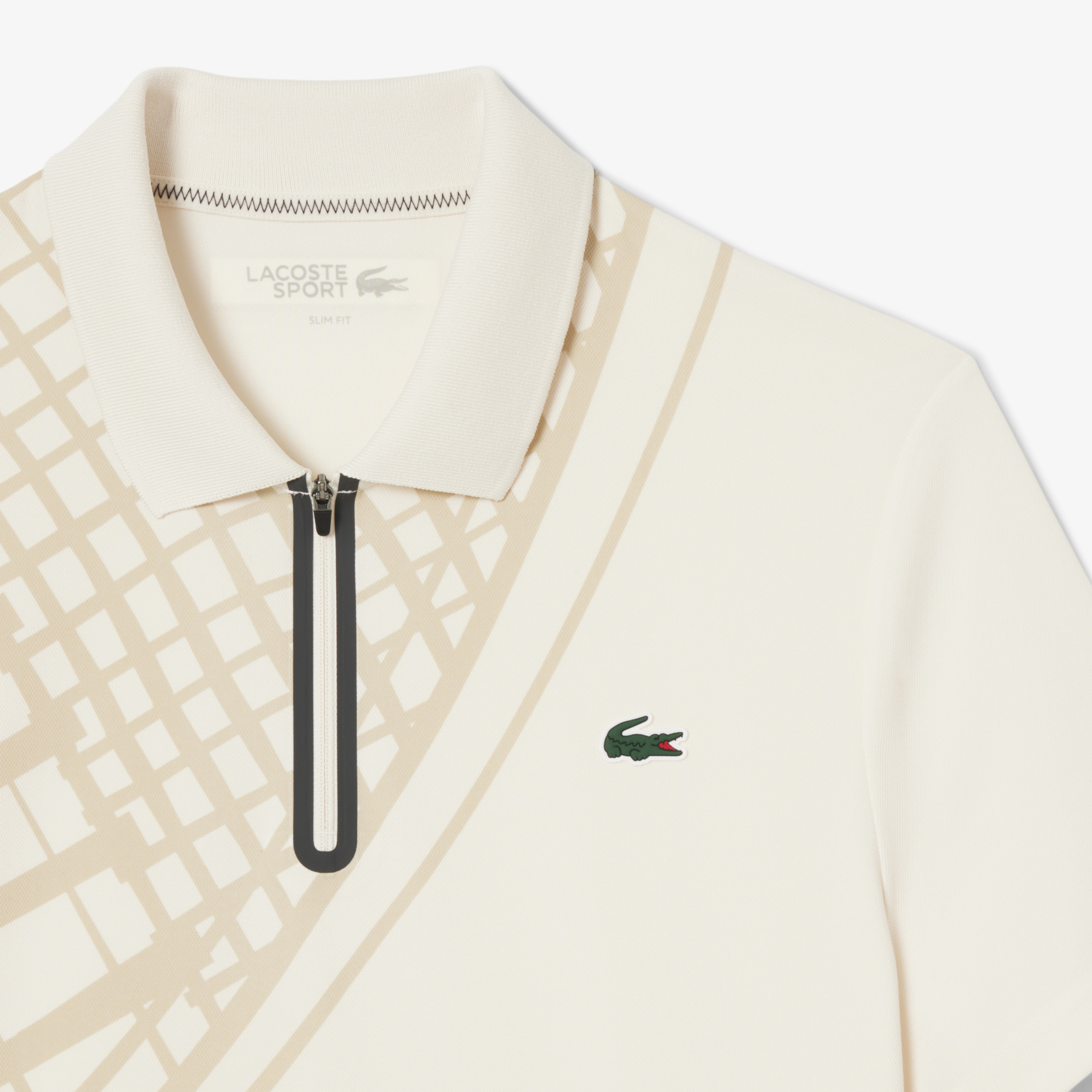 Lacoste Erkek Slim Fit Baskılı Krem Polo
