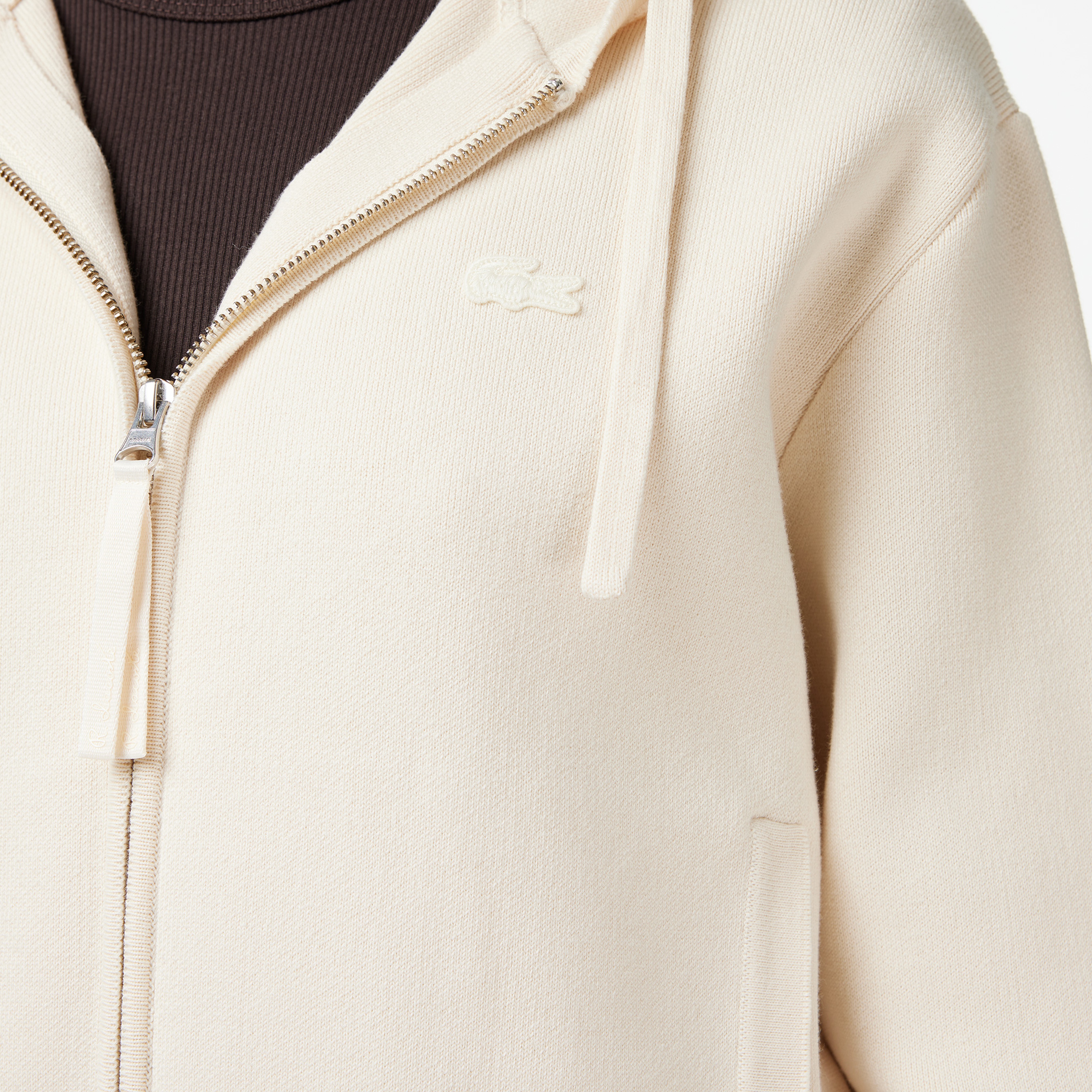 Kadın Classic Fit Kapüşonlu Krem Hırka