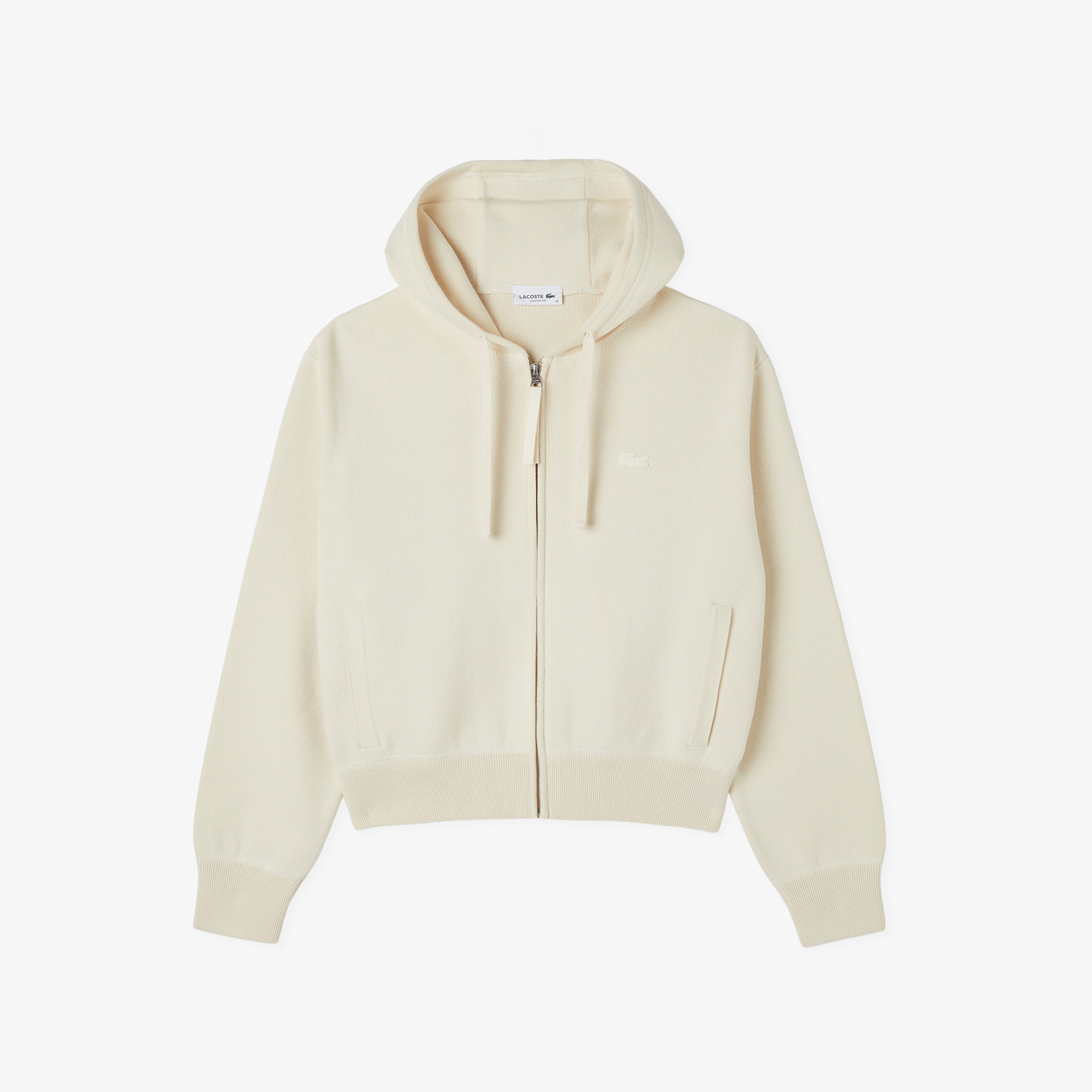 Kadın Classic Fit Kapüşonlu Krem Hırka