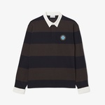 Lacoste Erkek Relaxed Fit Çizgili Koyu Mavi Rugby Polo