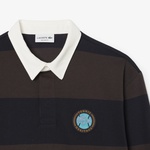 Lacoste Erkek Relaxed Fit Çizgili Koyu Mavi Rugby Polo