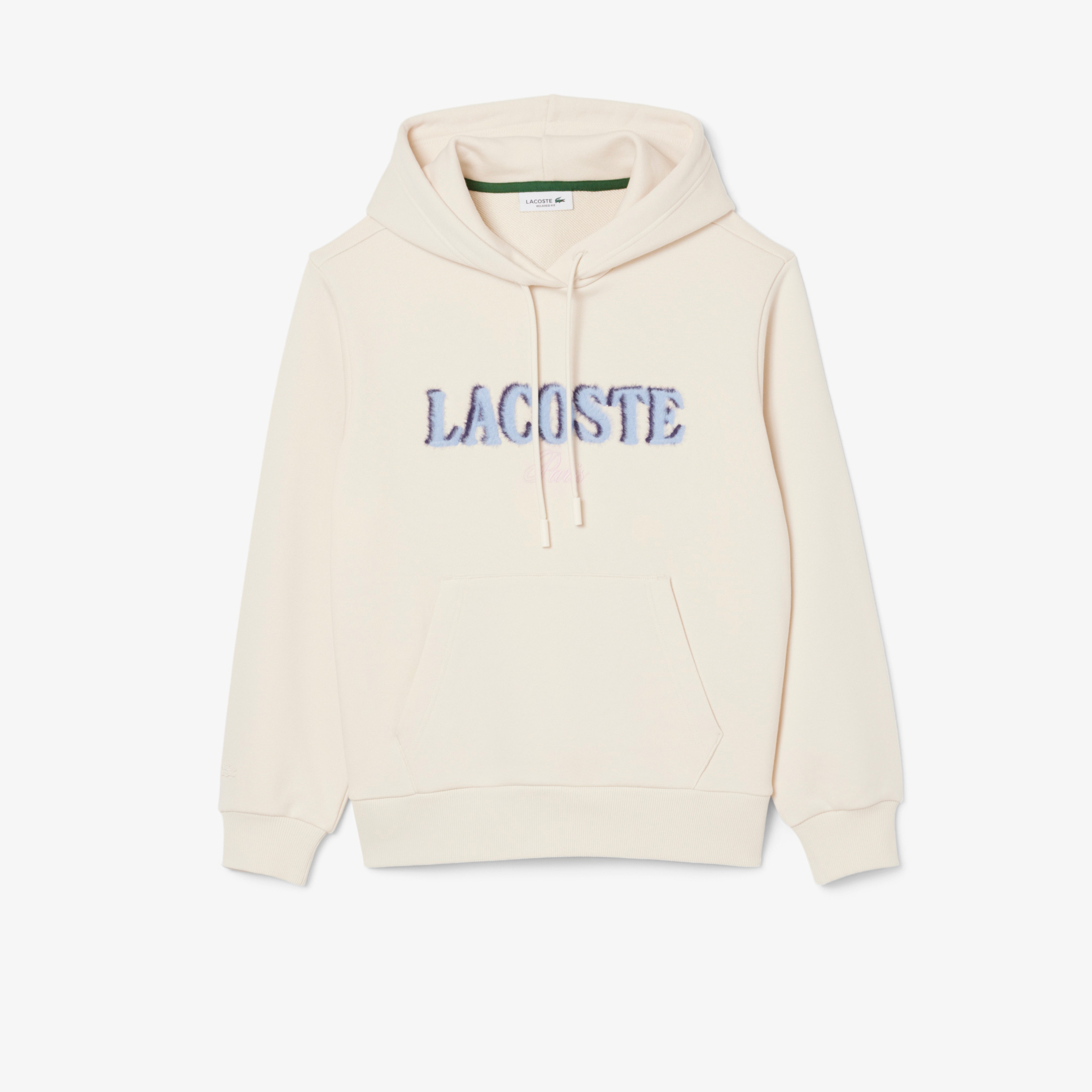 Lacoste Kadın Relaxed Fit Kapüşonlu Baskılı Krem Sweatshirt