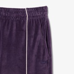 Lacoste Kadın Wide Leg Desenli Mor Eşofman Altı