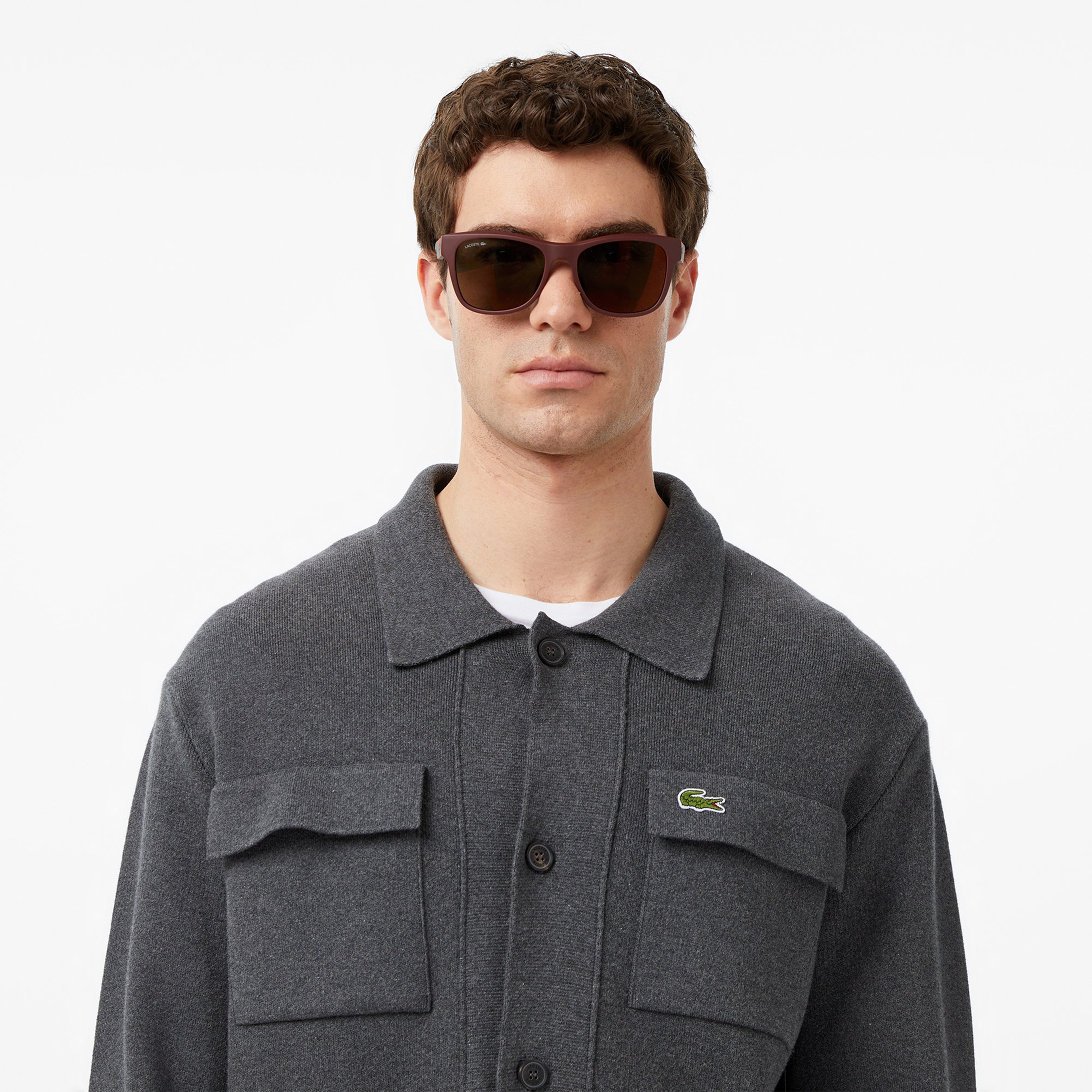 Lacoste Loose Fit Erkek Beyaz Kazak