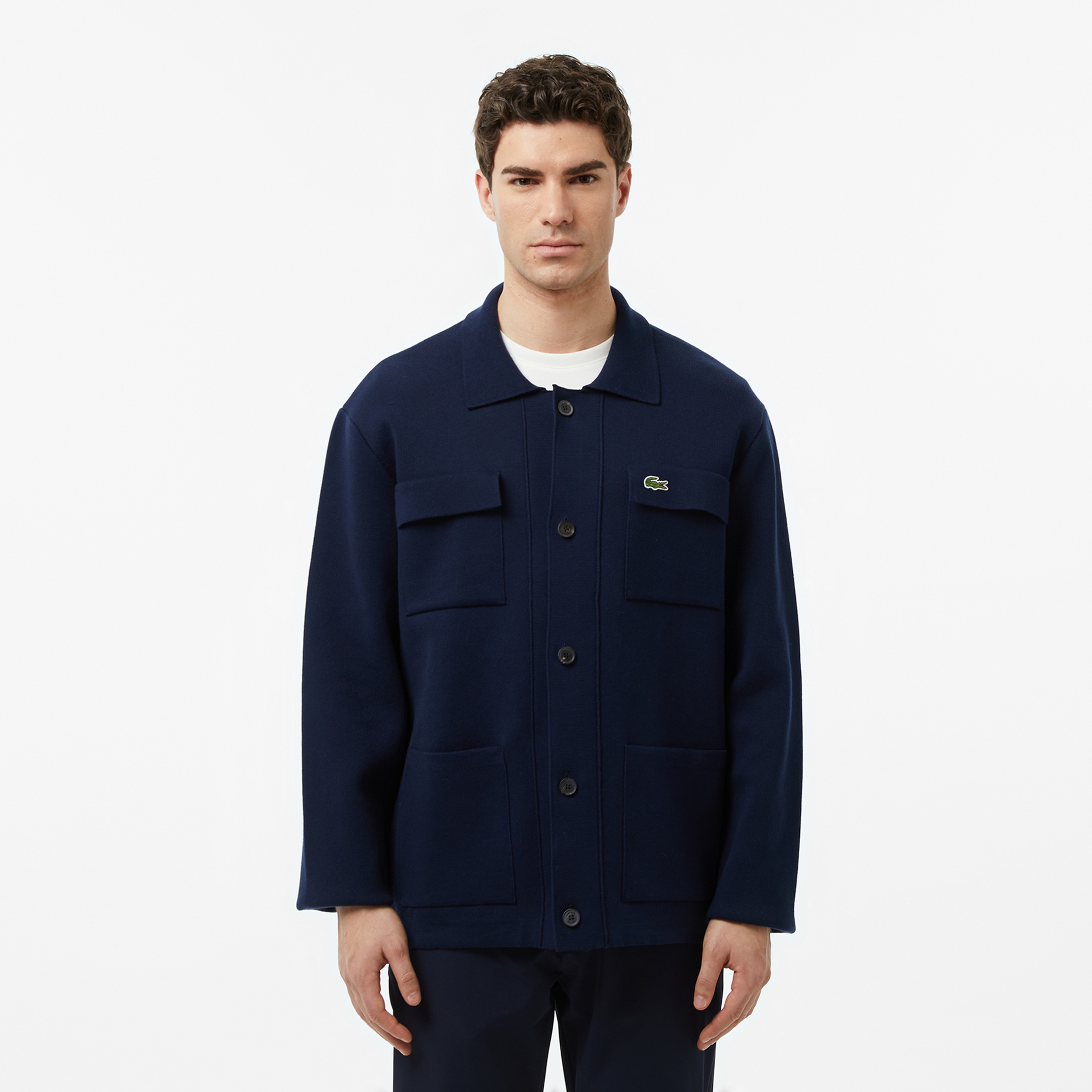 Erkek Classic Fit Polo Yaka Lacivert Hırka