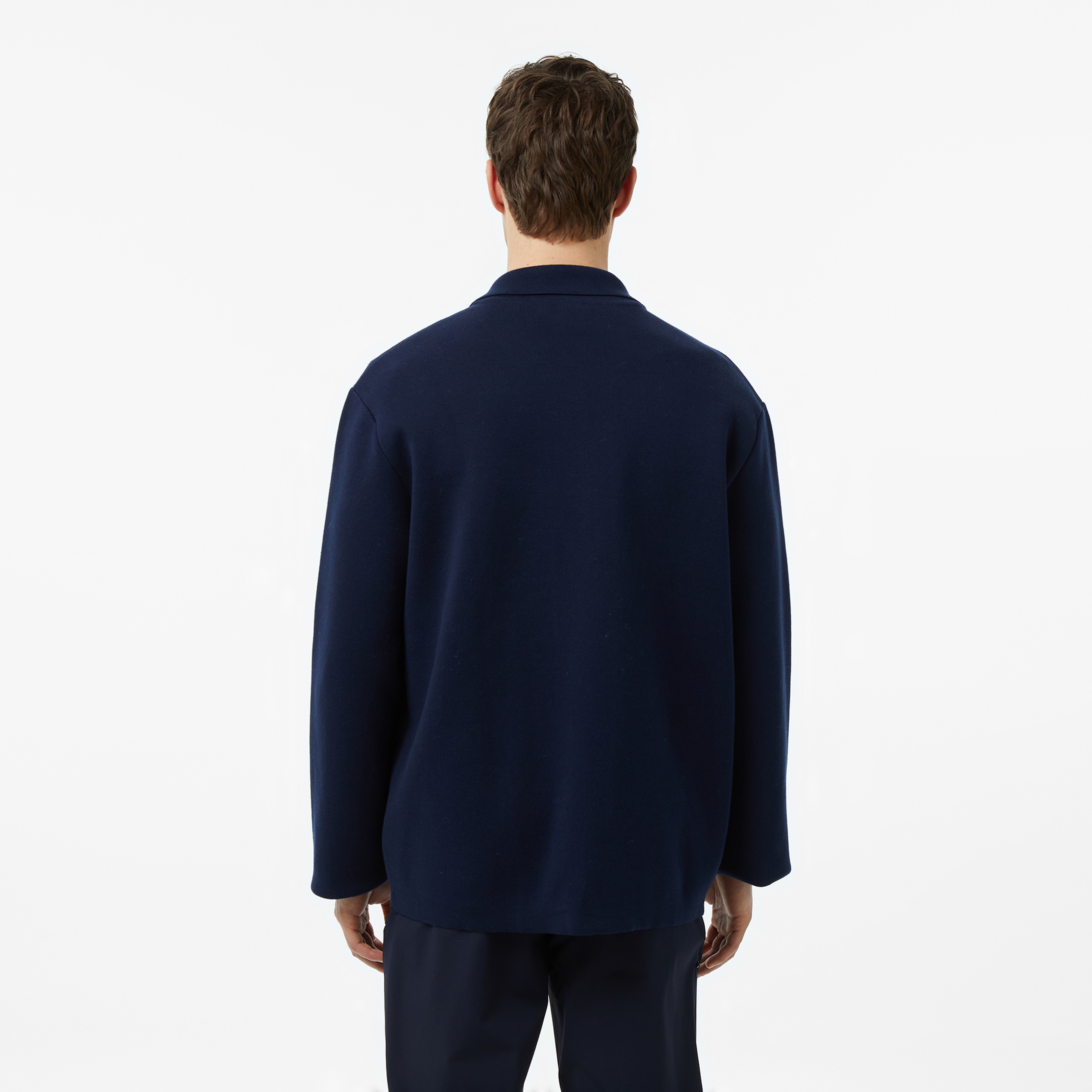 Erkek Classic Fit Polo Yaka Lacivert Hırka