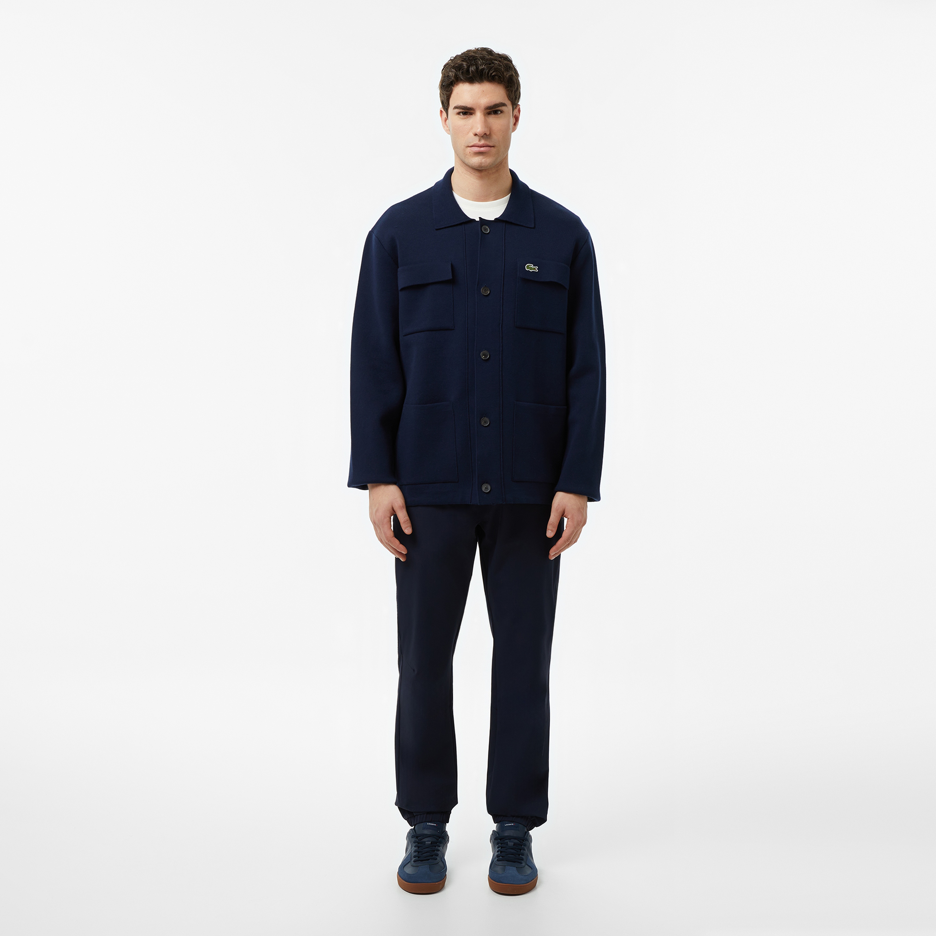 Erkek Classic Fit Polo Yaka Lacivert Hırka