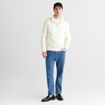 GANT Erkek Krem Yarım Fermuarlı Herringbone Kazak