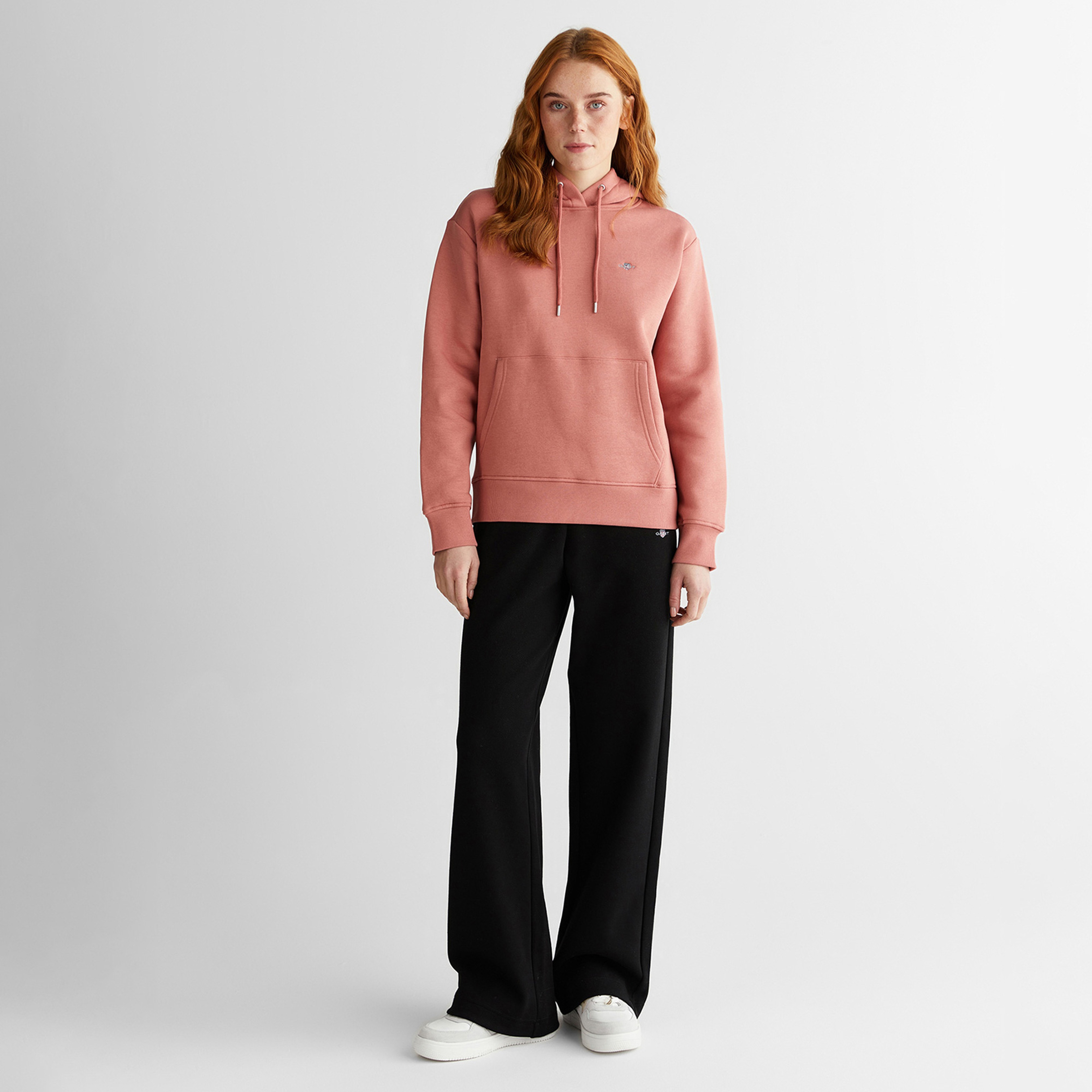 GANT Kadın Pembe Relaxed Fit Kapüşonlu Sweatshirt